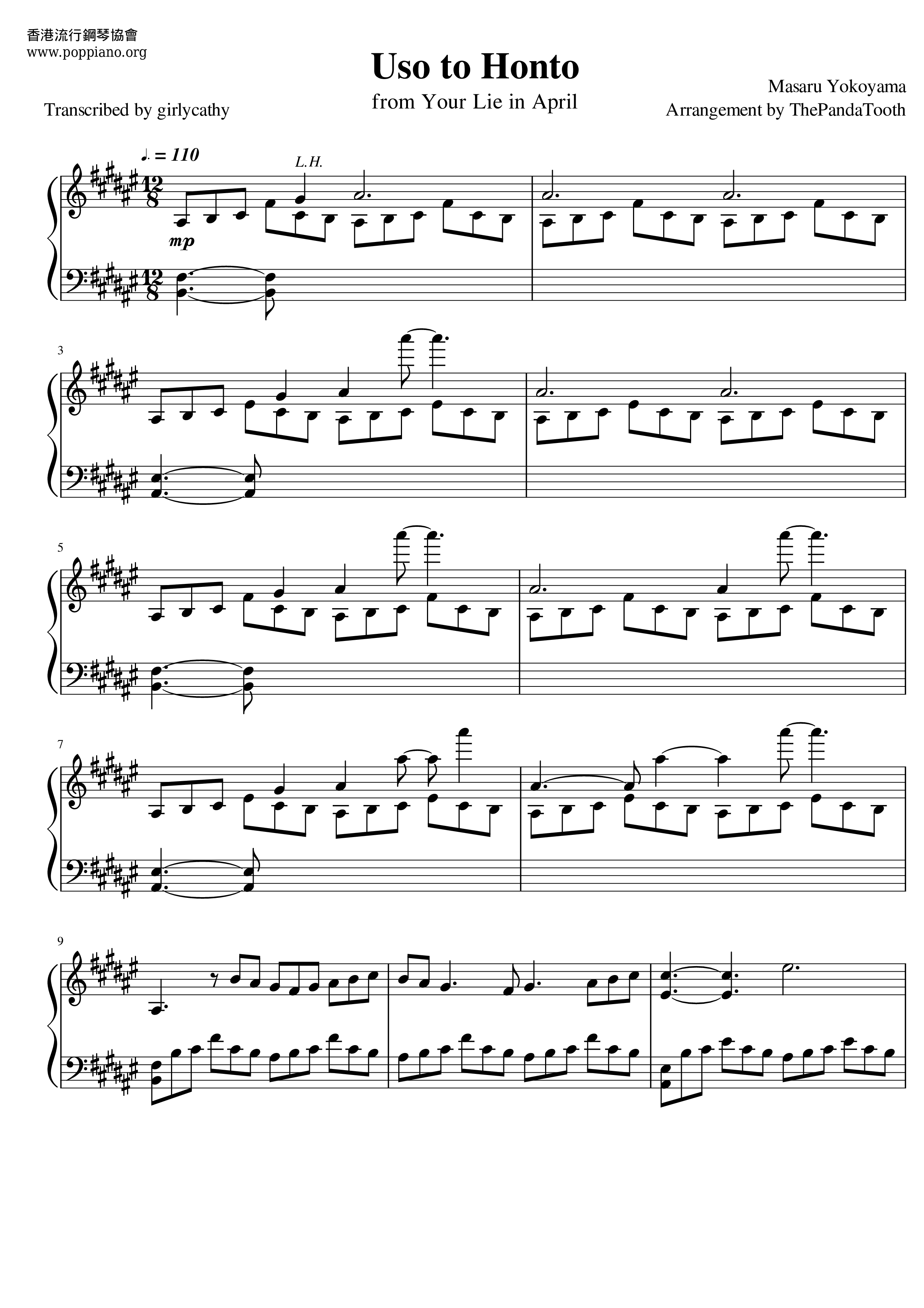 四月是你的謊言 - Uso To Honto Score