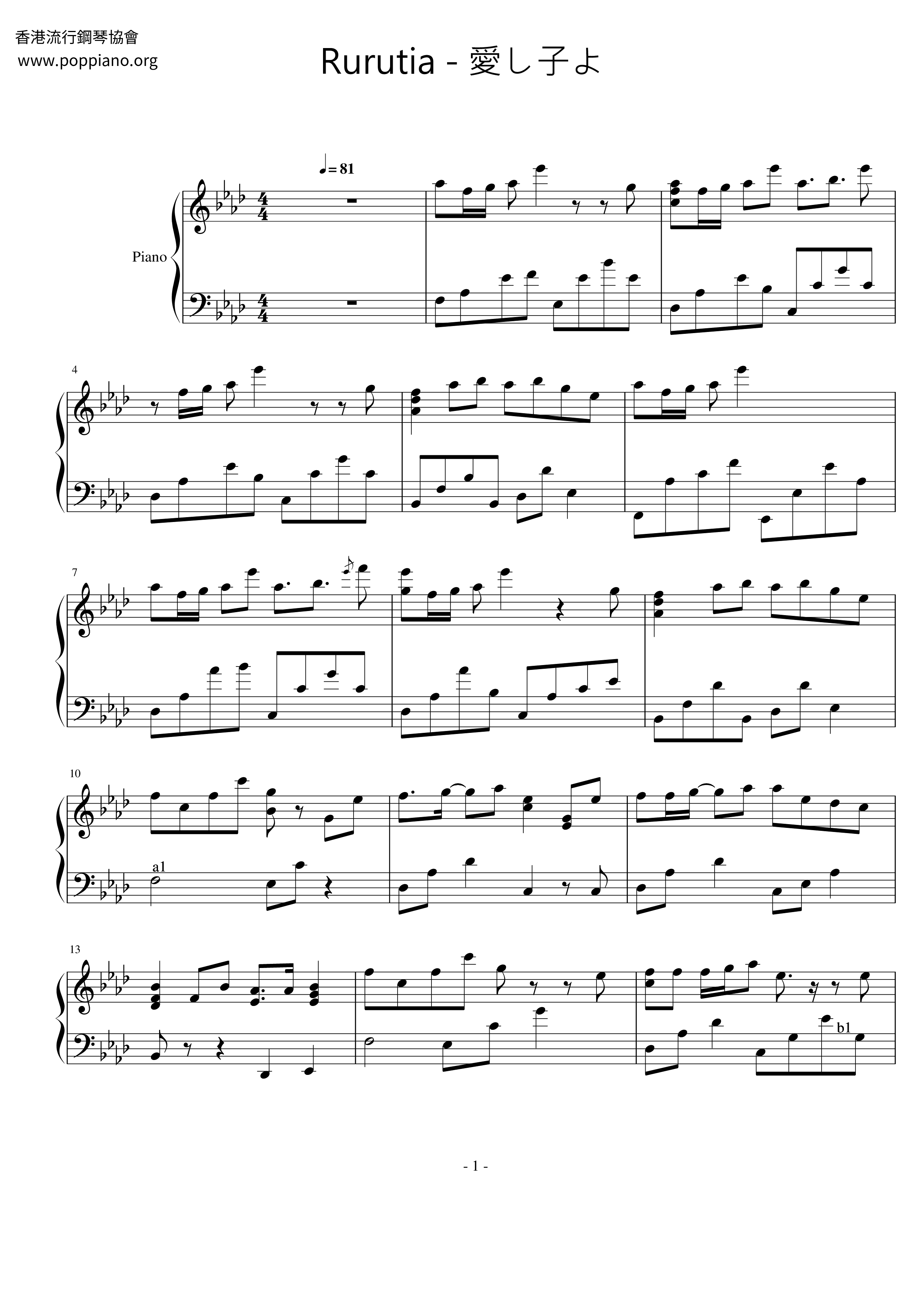 Beloved Child Score