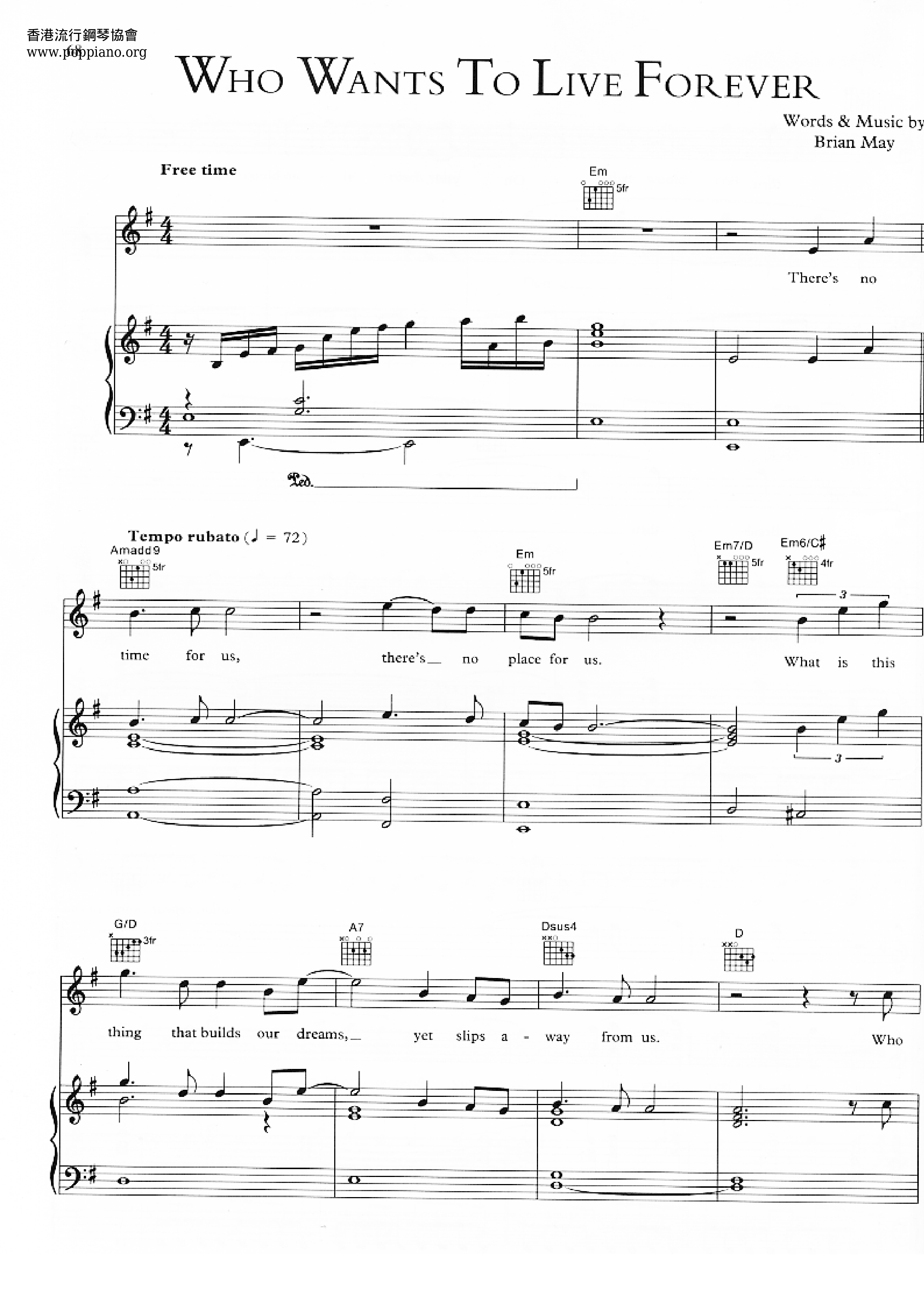 ☆ Queen-Who Wants Live Sheet Music pdf, (クイーン) - Free Score Download ☆