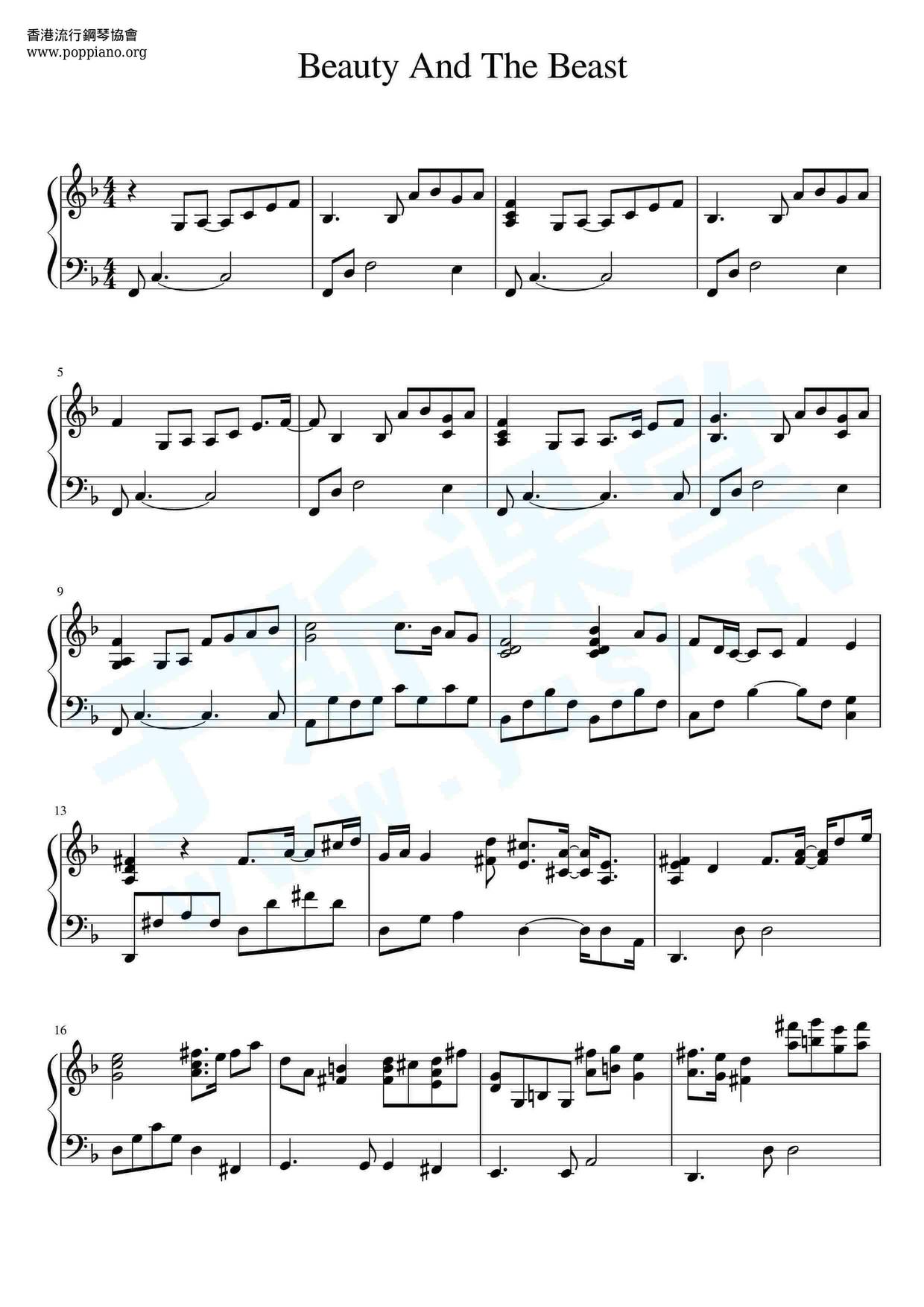 Beauty And The Beast Score
