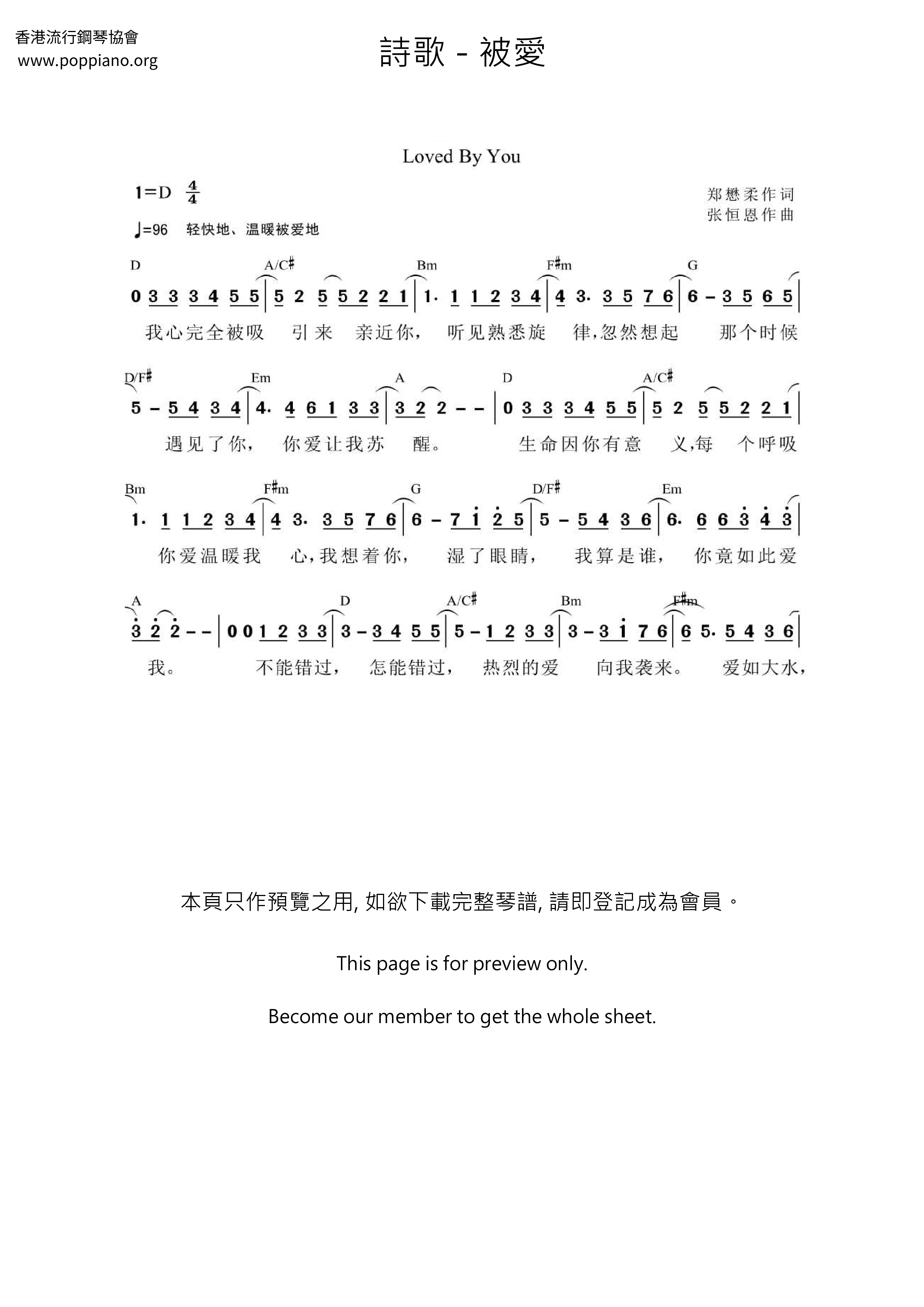 Be Loved Score