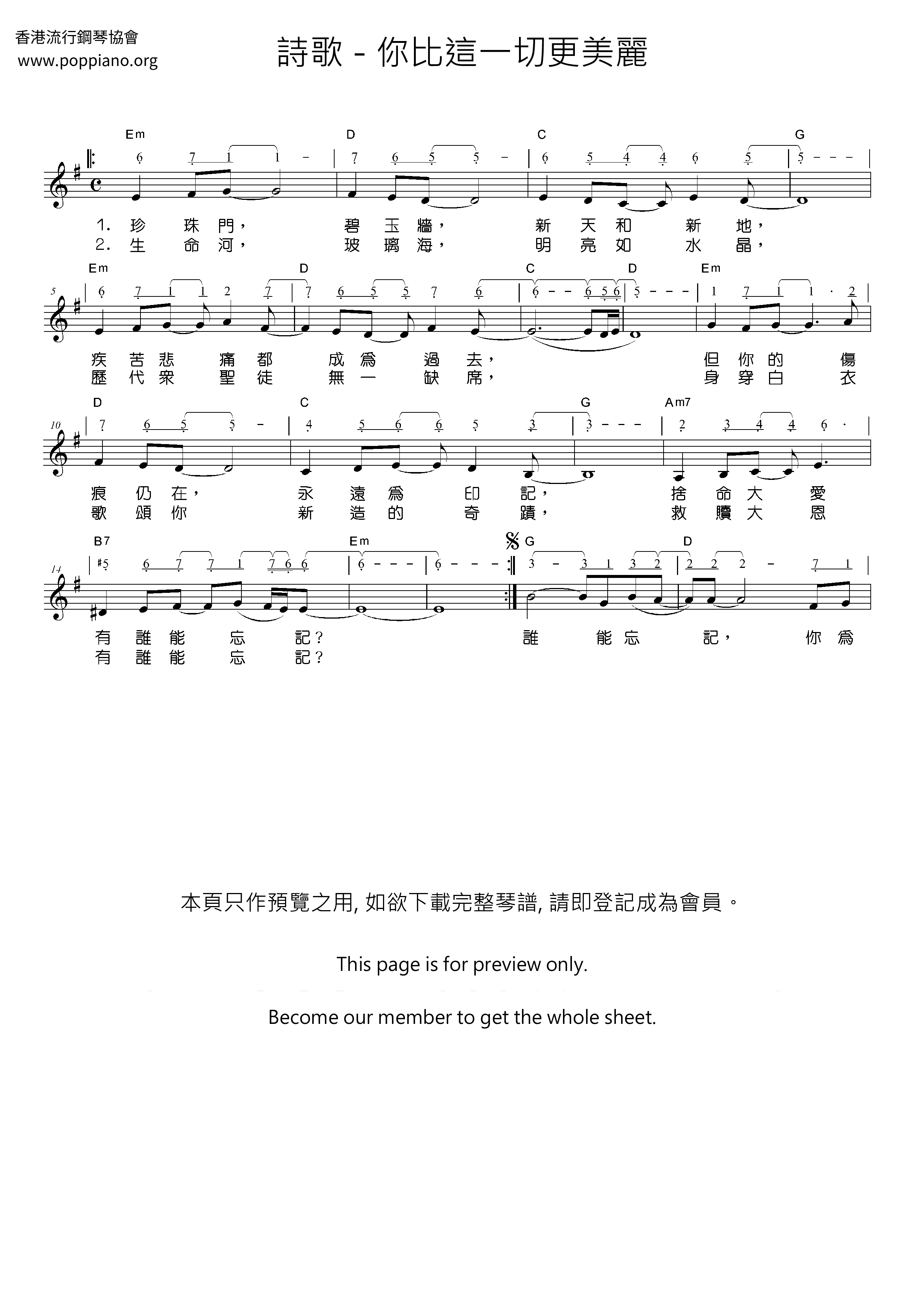 You Are More Beautiful Than All This Score
