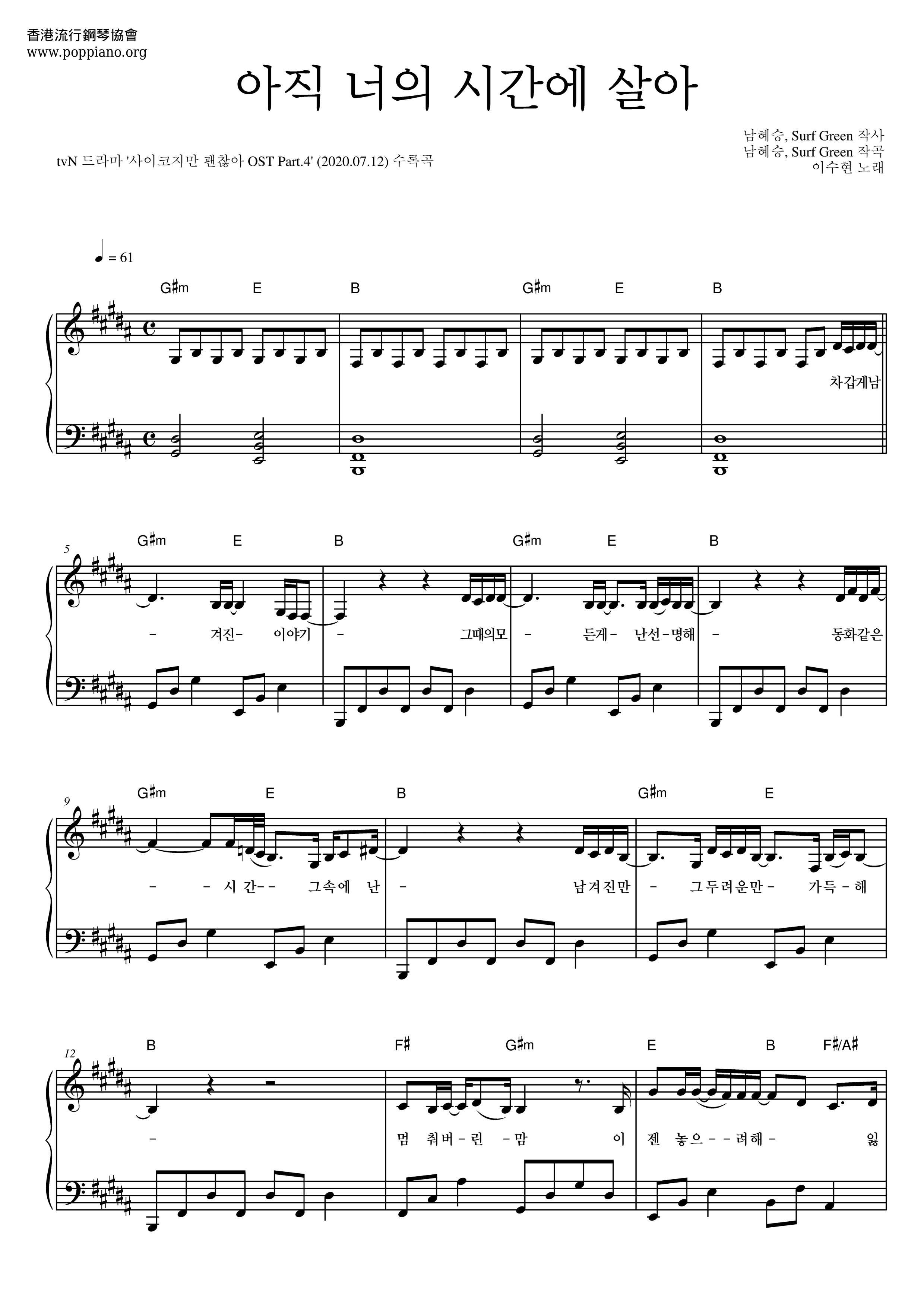 It's Okay To Not Be Okay - In Your Time Score
