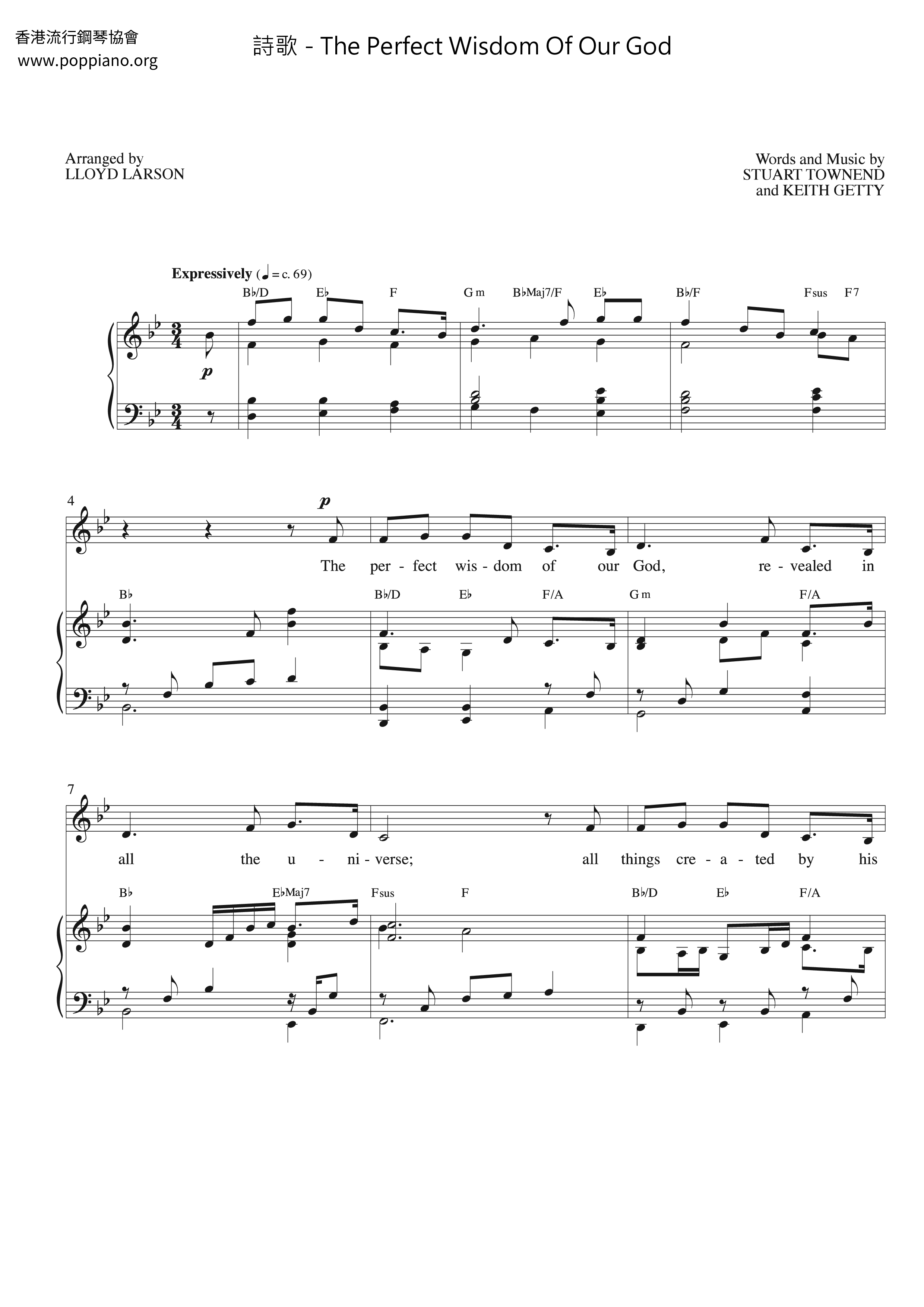 The Perfect Wisdom Of Our God Score