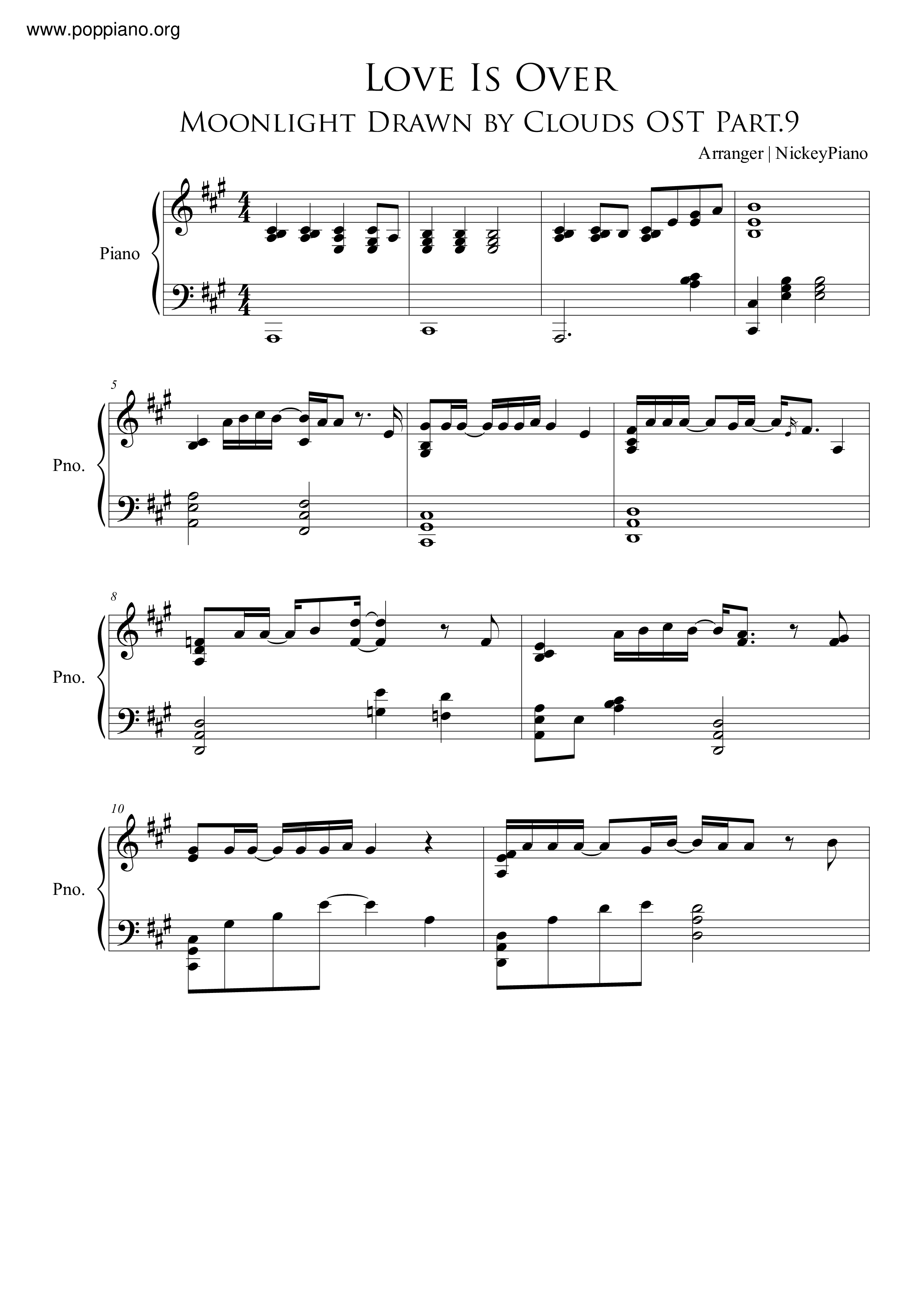 Love Is Over Score