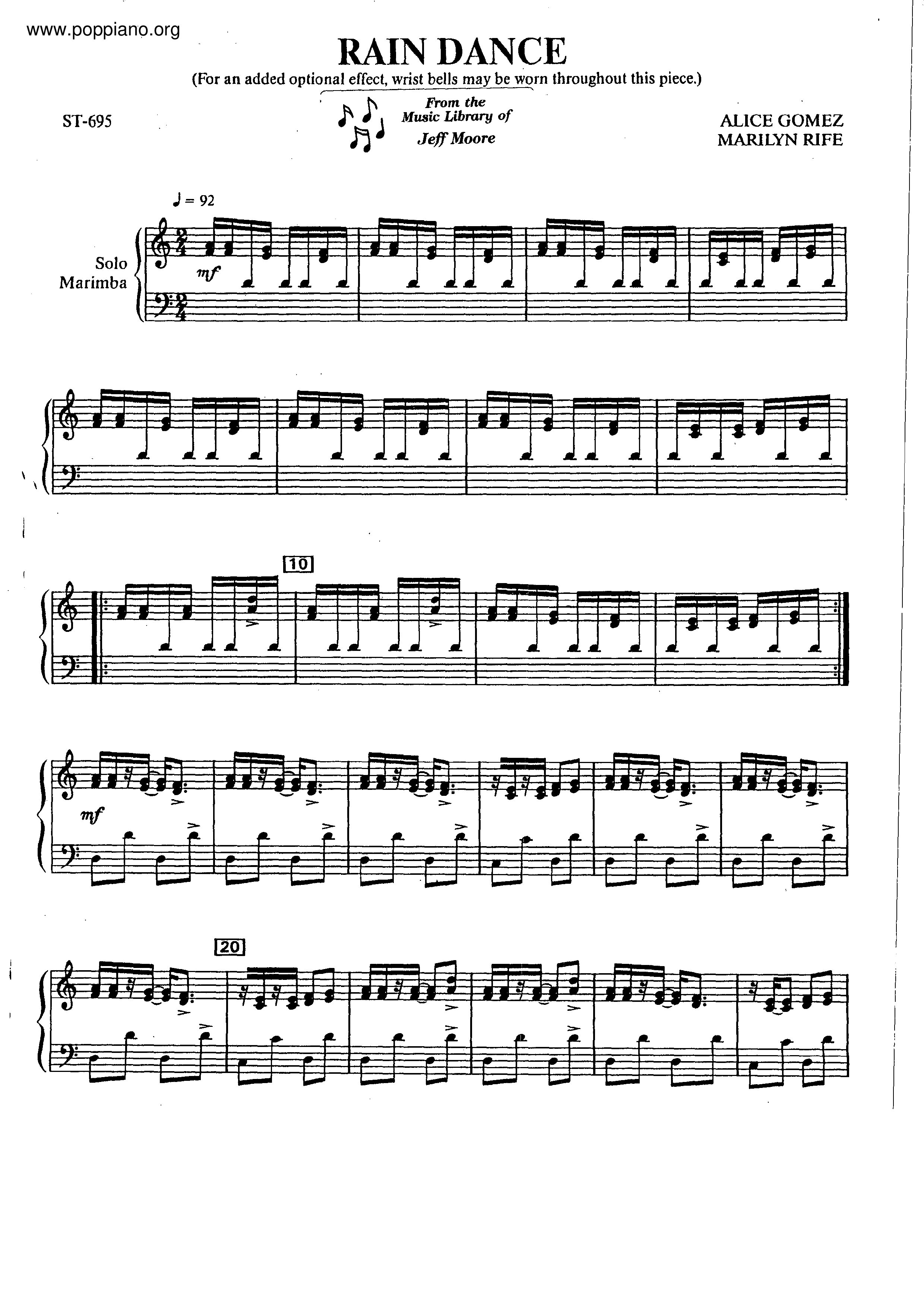 Rain Dance Score