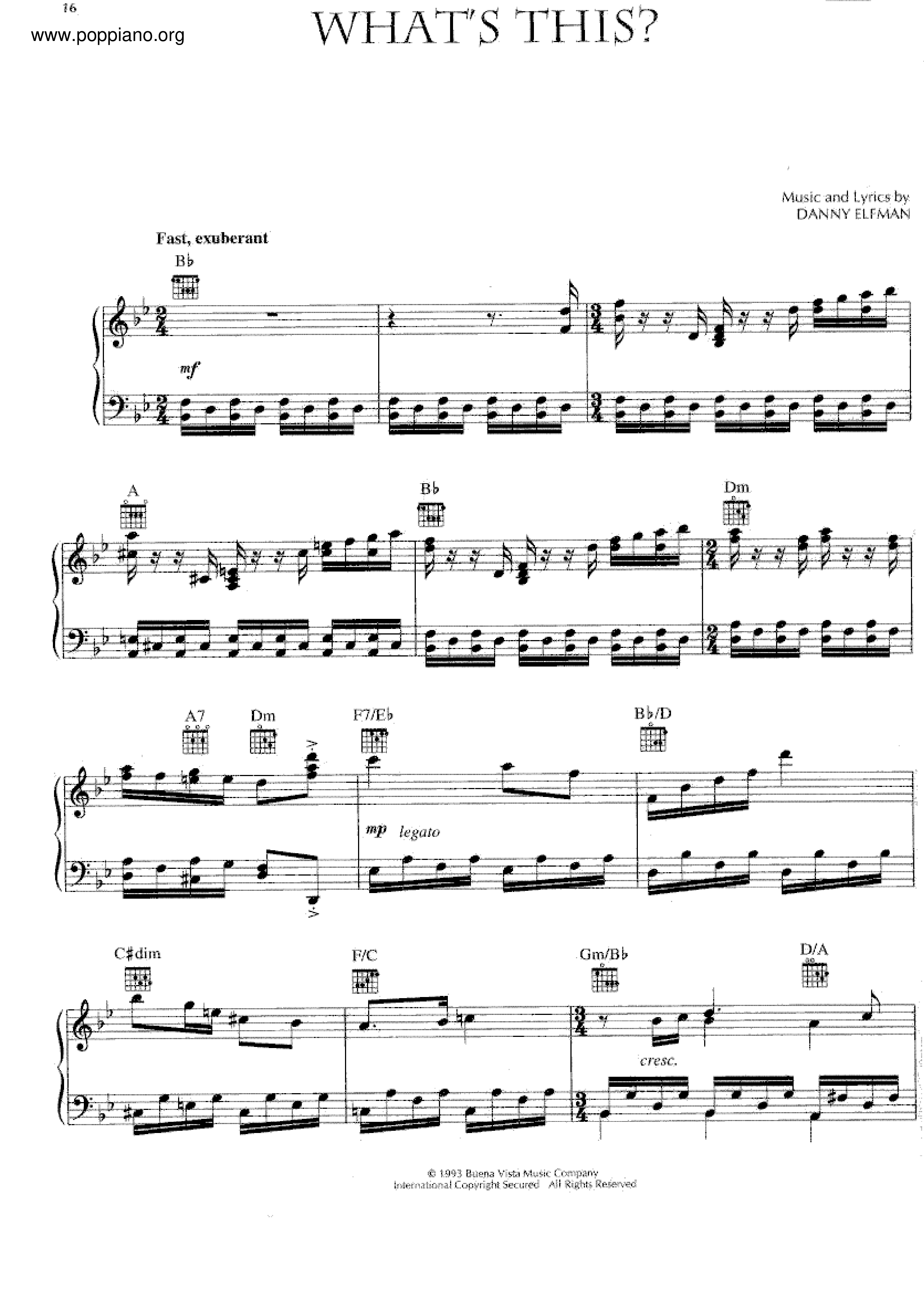The Nightmare Before Christmas - What's This? Score