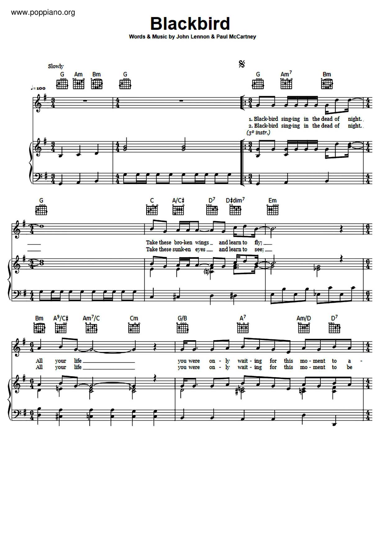 Blackbird Score