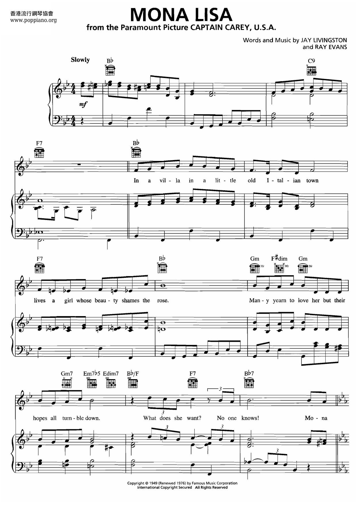 Mona Lisa Score