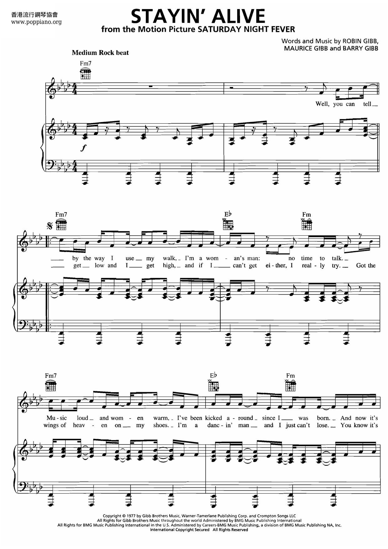 Stayin' Alive Score
