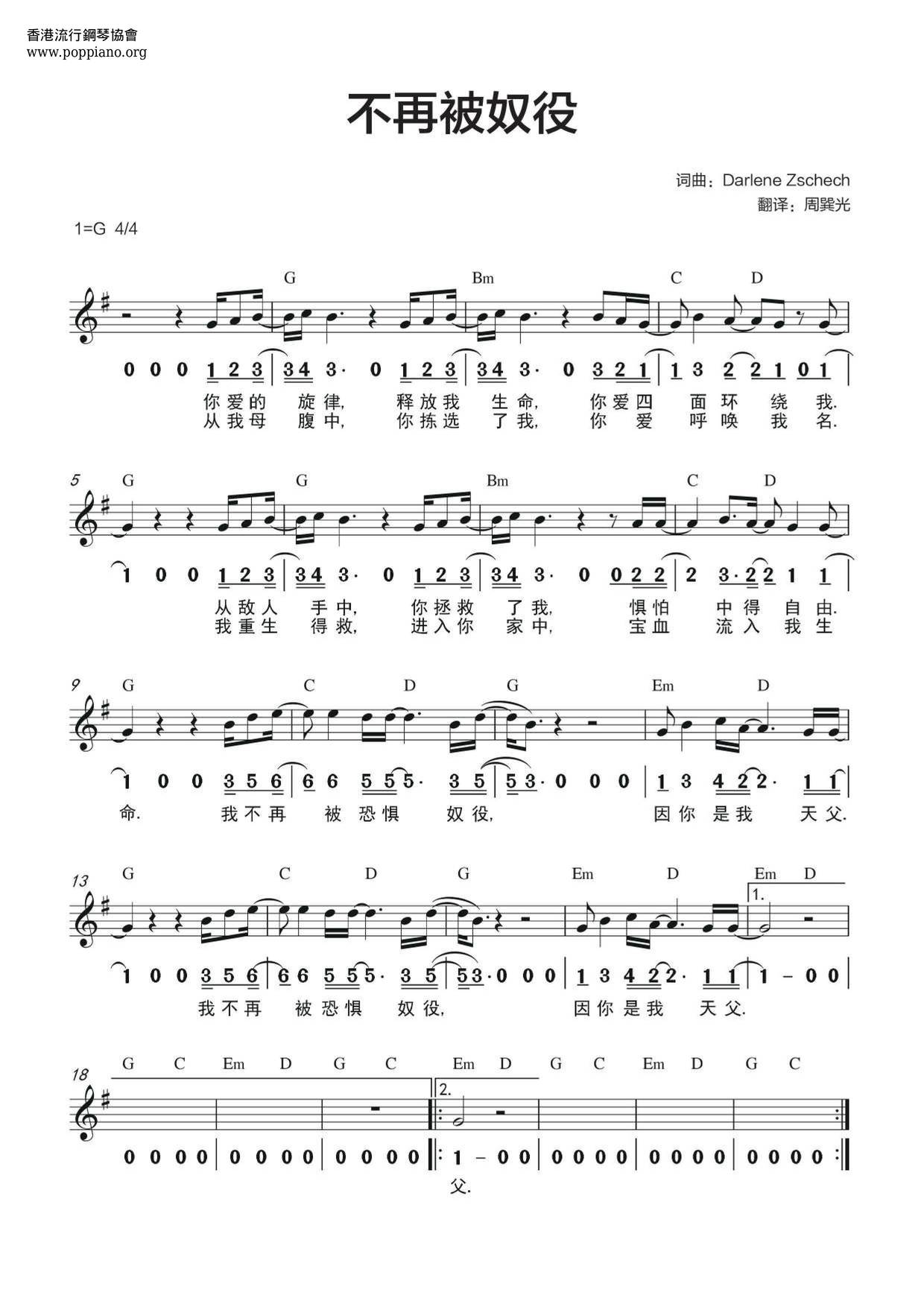 No Longer Enslaved Score