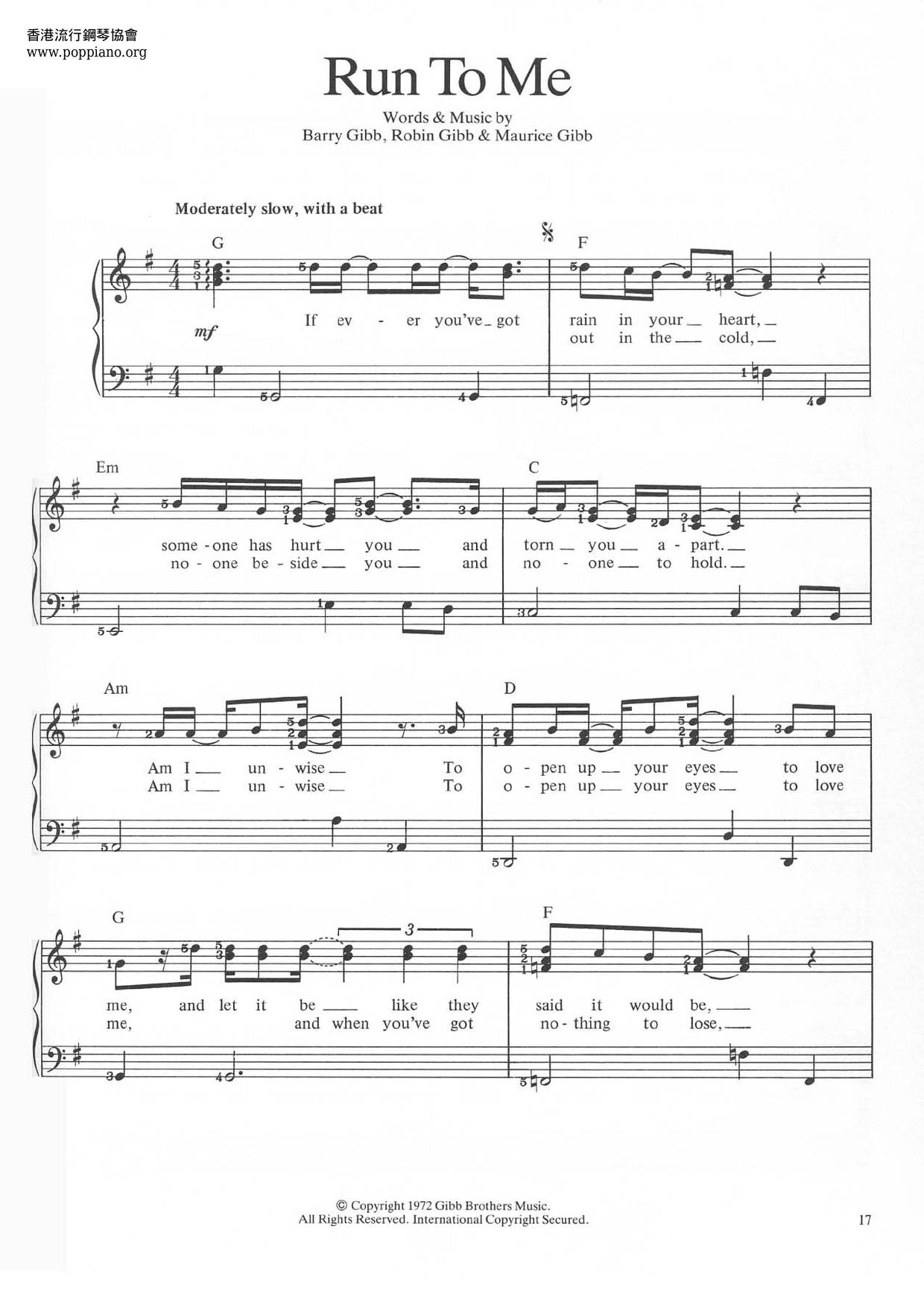 Run To Me Score