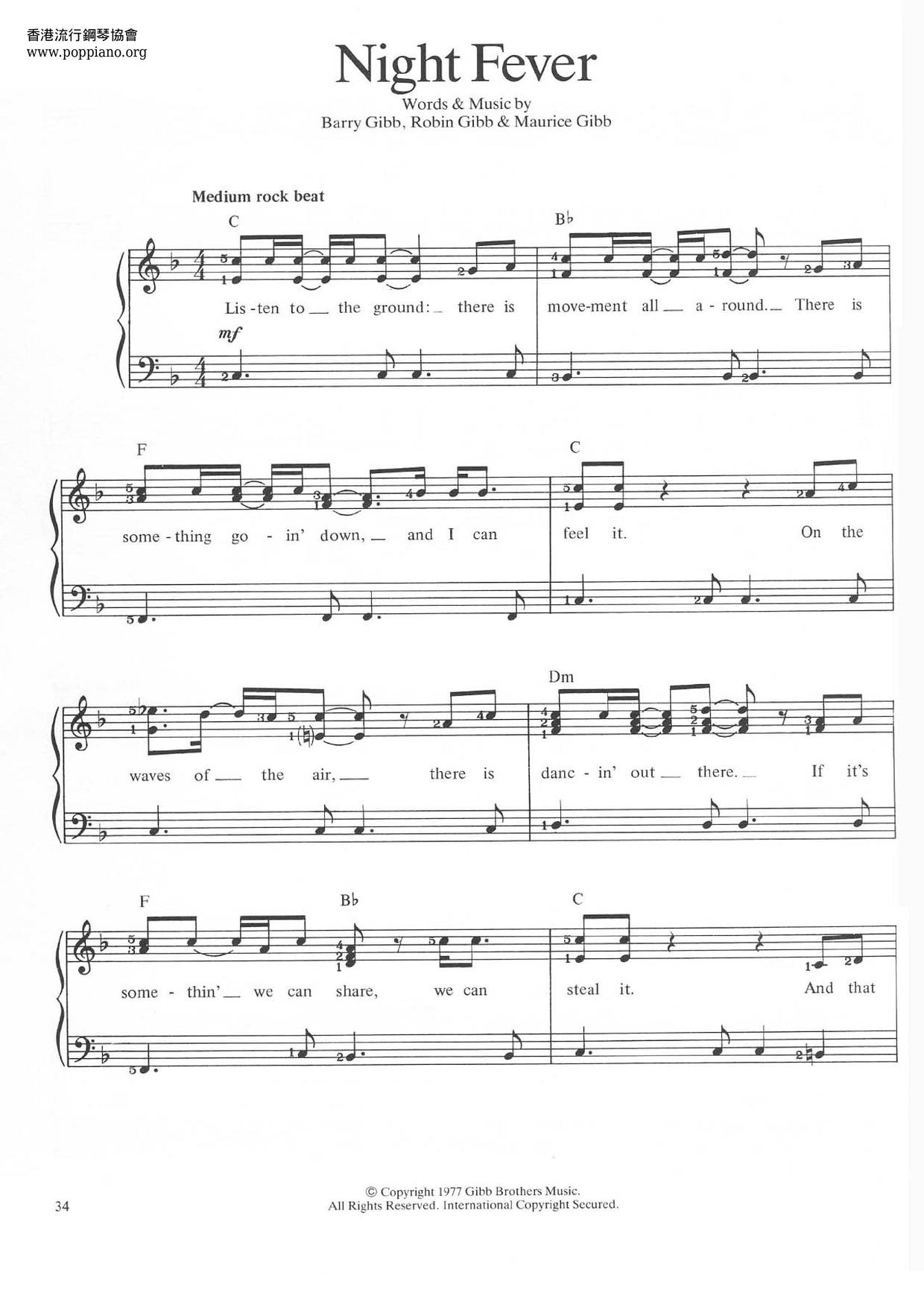 Night Fever - From Saturday Night Fever Score