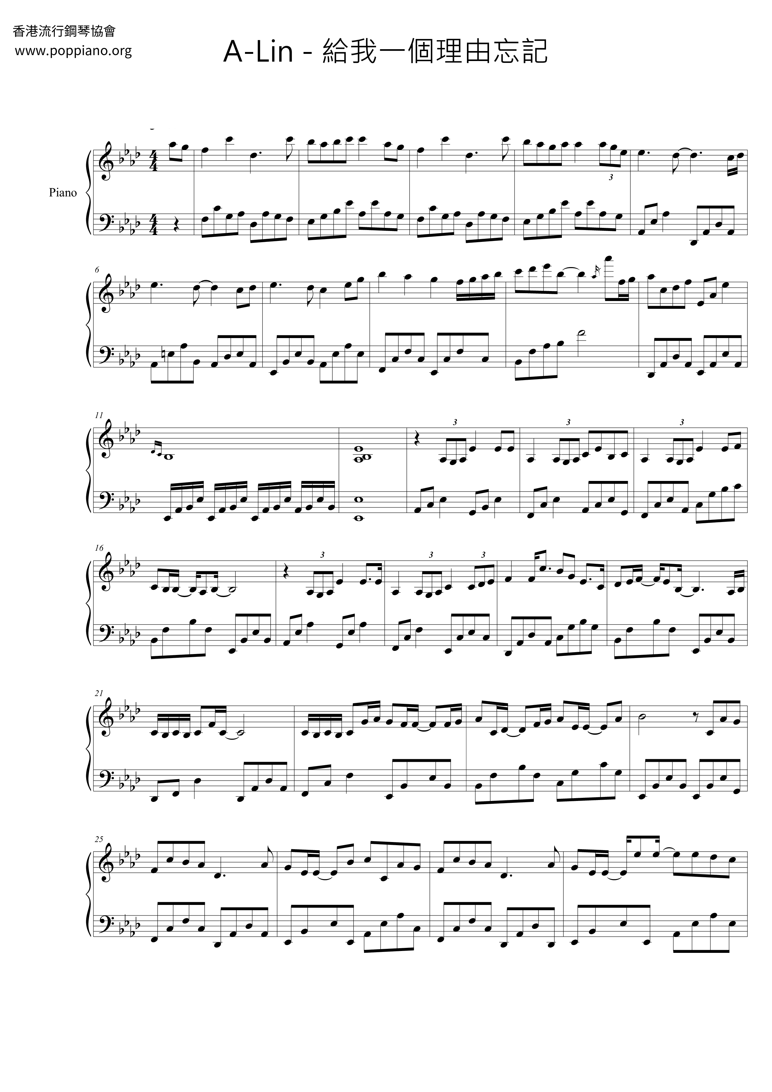 Give Me A Reason To Forget Score
