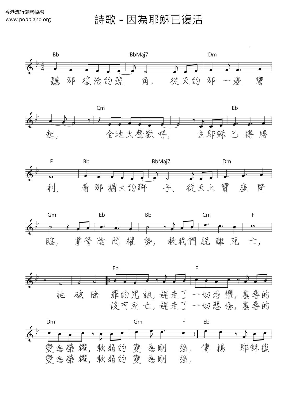 Because Jesus Has Been Resurrected Score