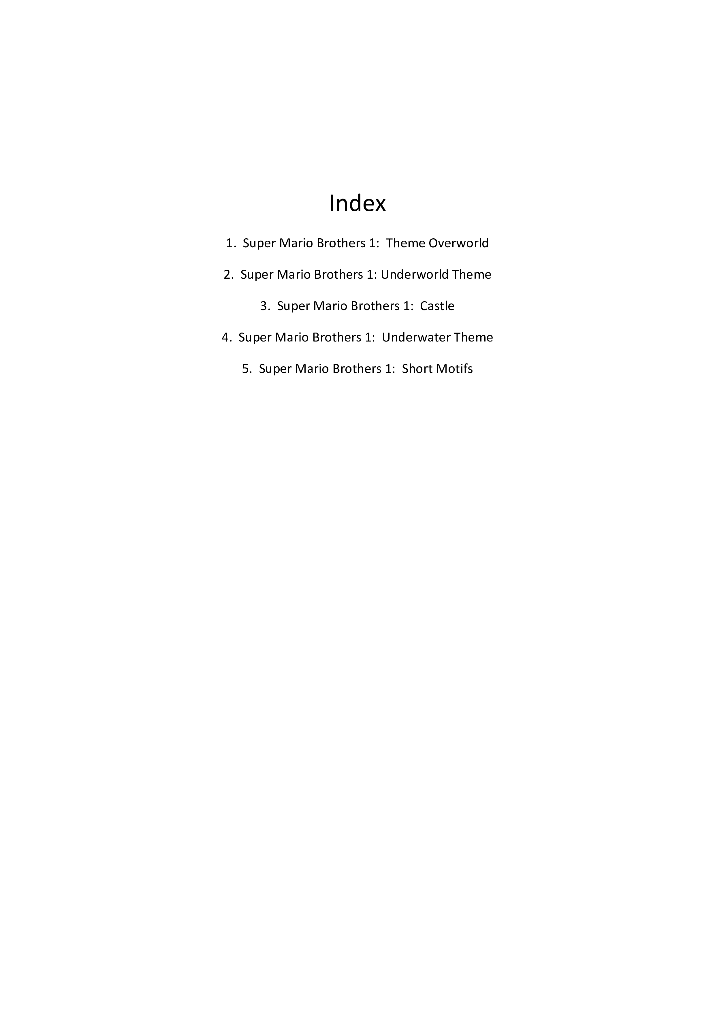 Super Mario Bros. - Short Motifs Score