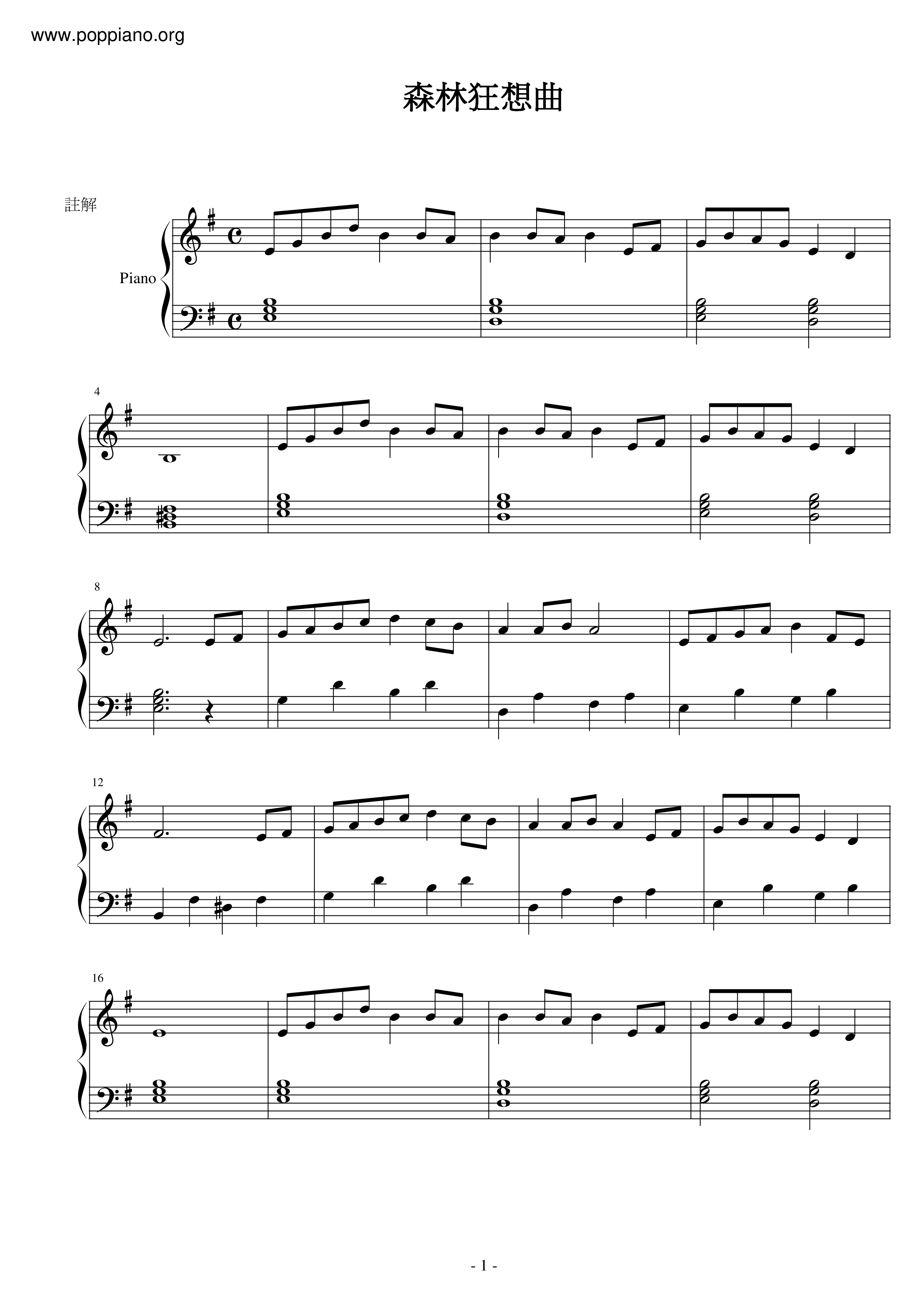 Forest Fantasy Score