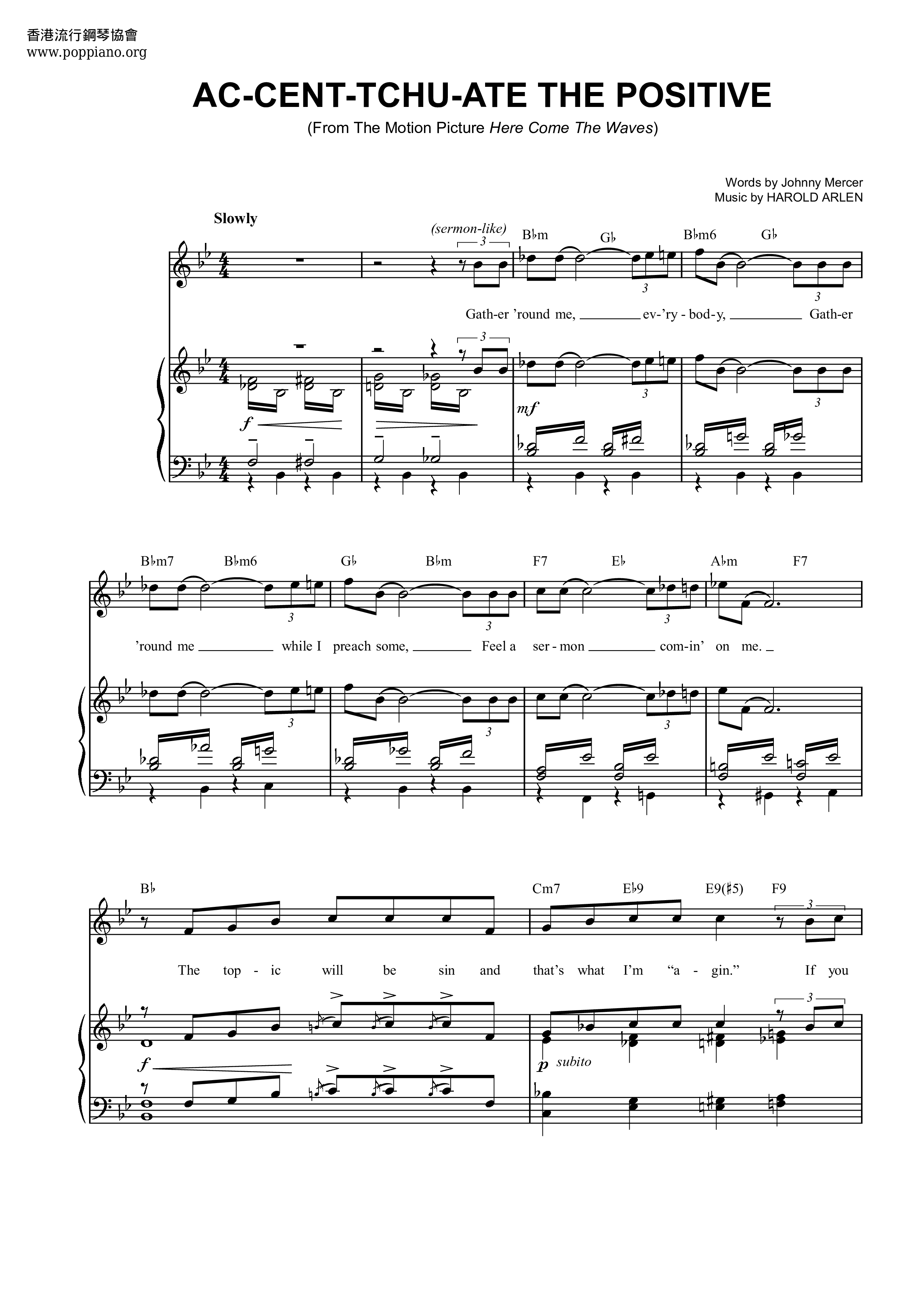 Ac-Cent-Tchu-Ate The Positive Score