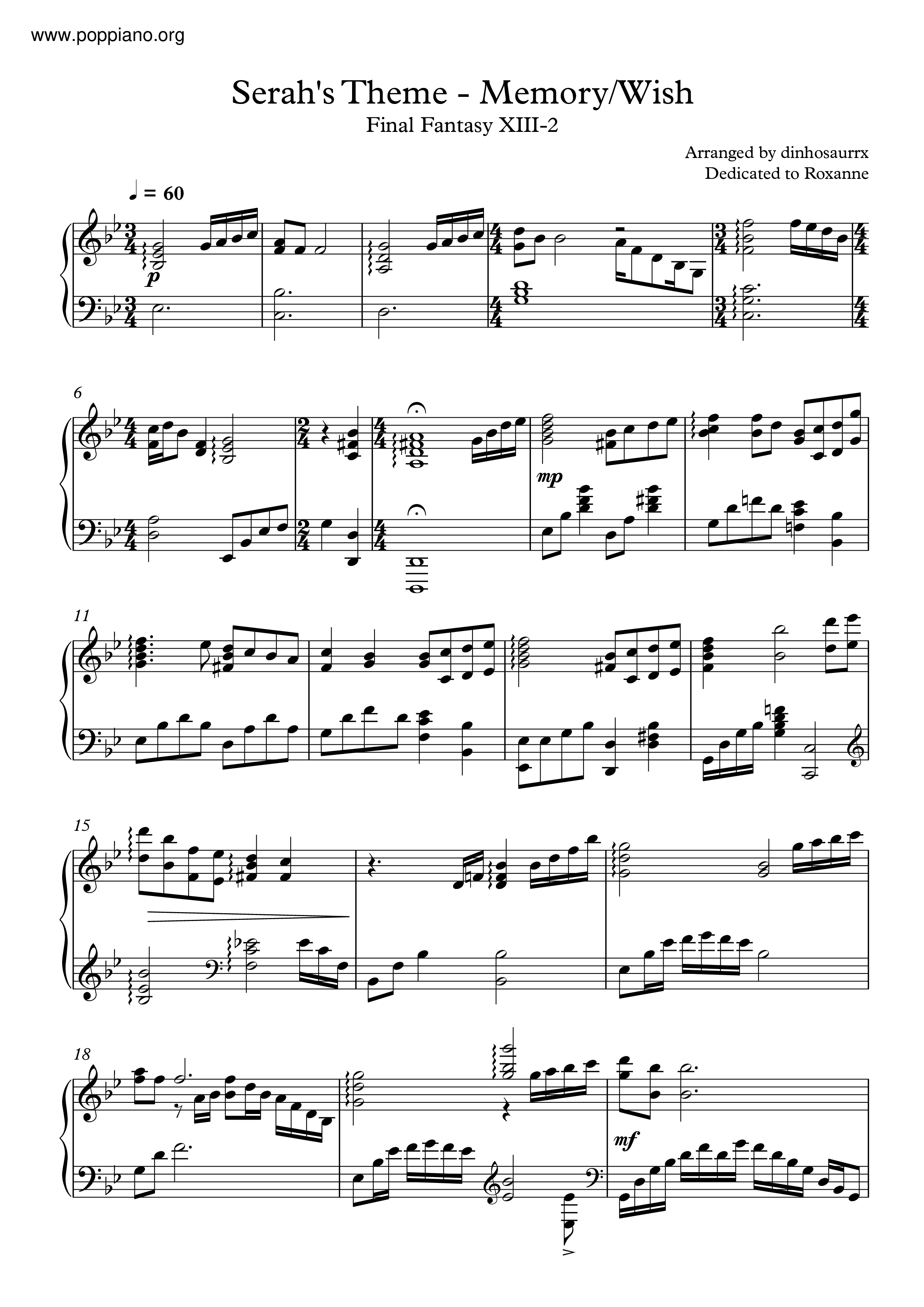 Serah's Theme Score