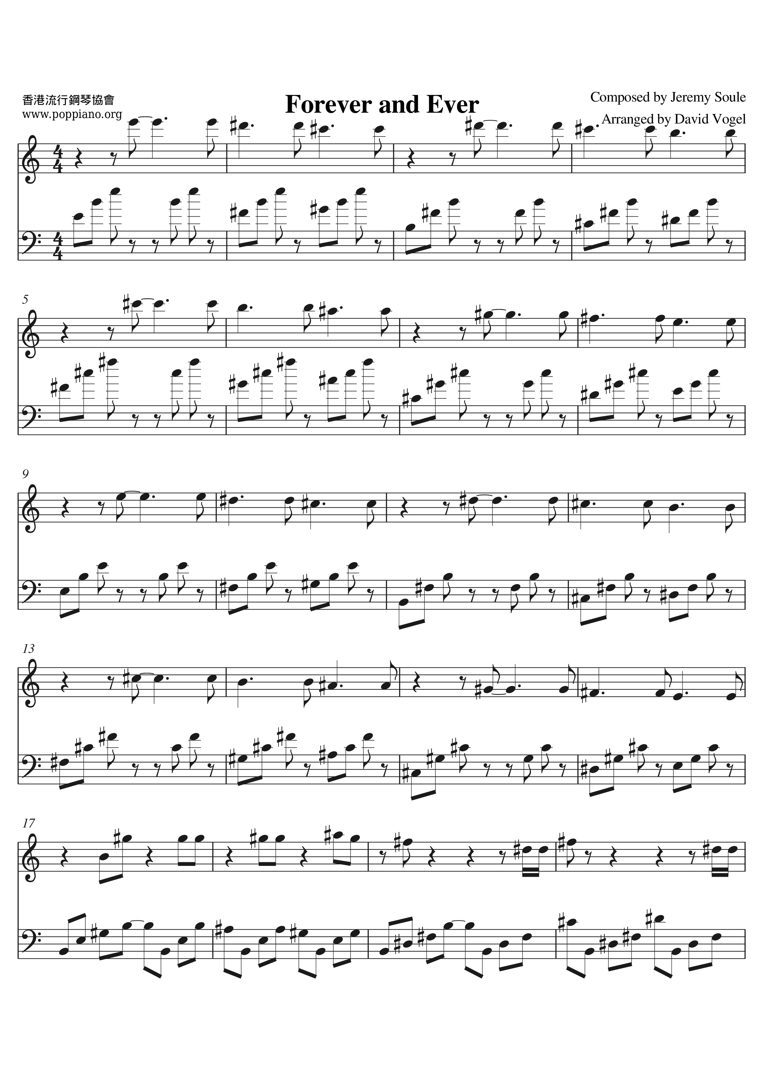 Forever And Ever Score