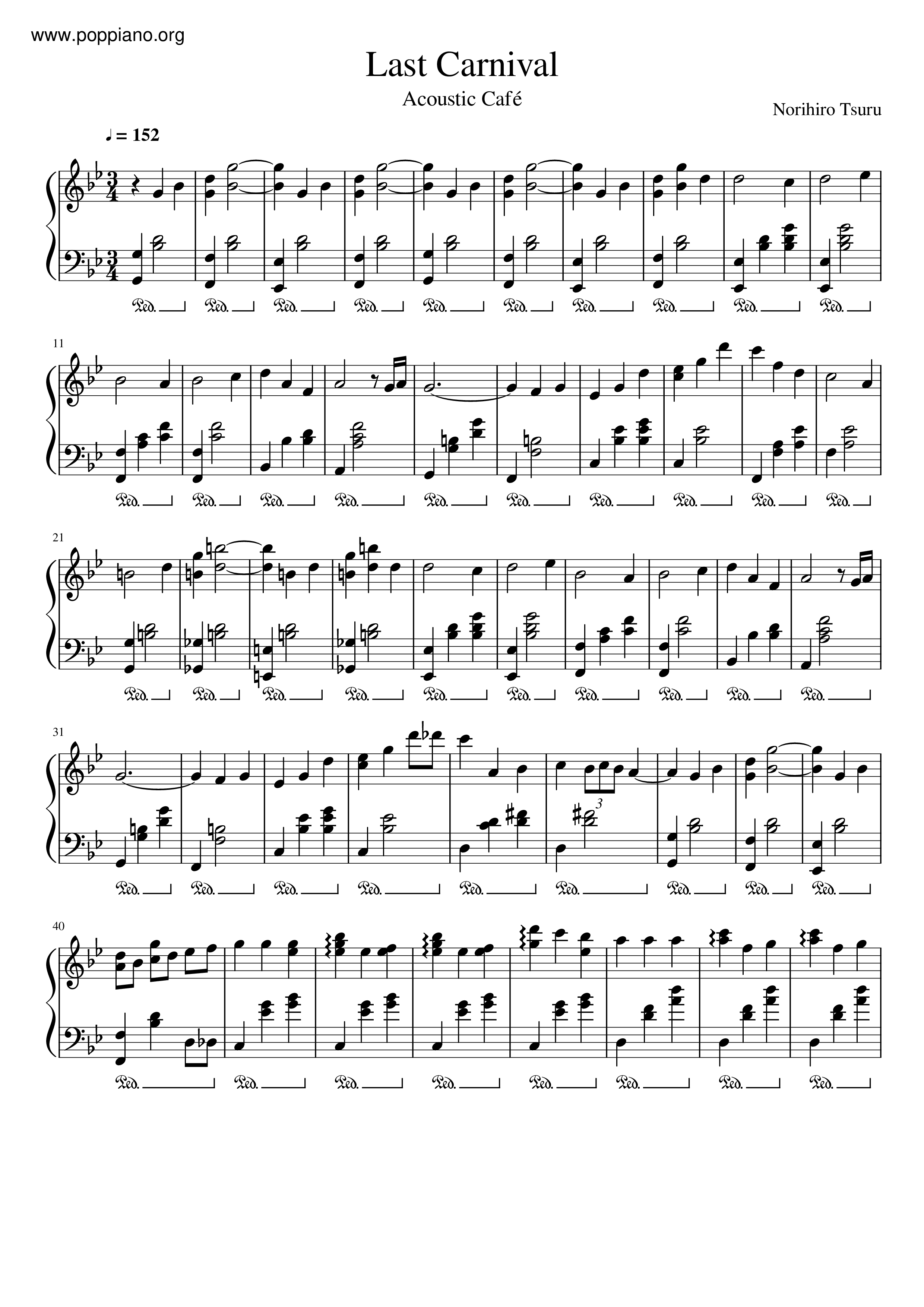 Last Carnival (Acoustic Cafe) Score