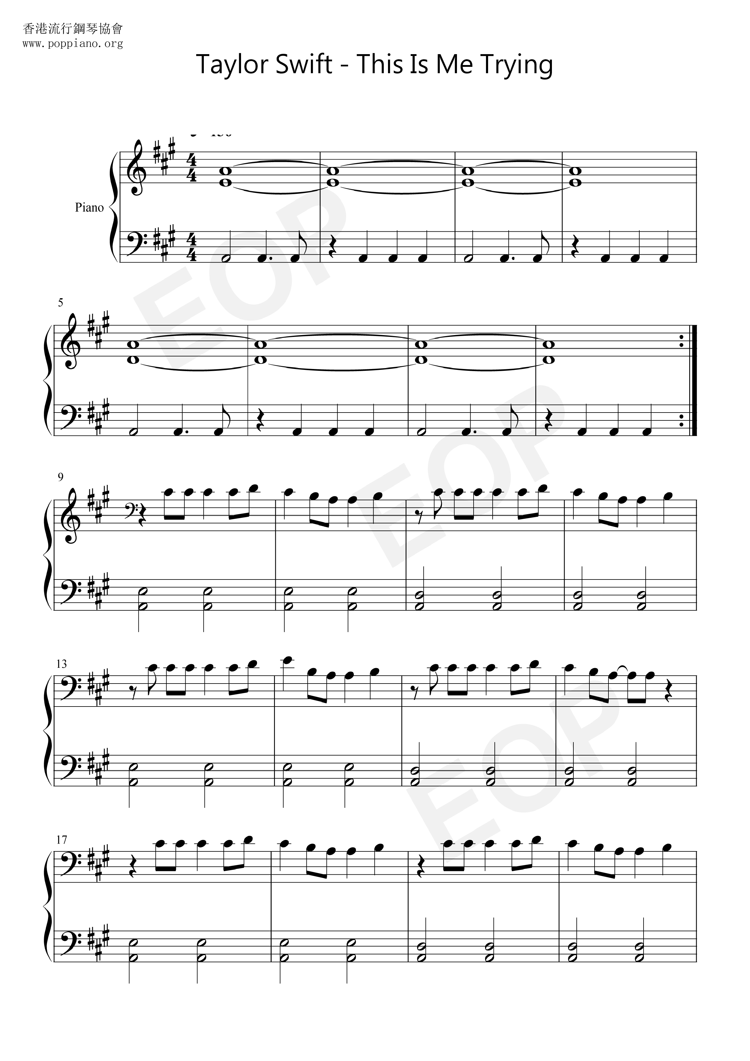 This Is Me Trying Score