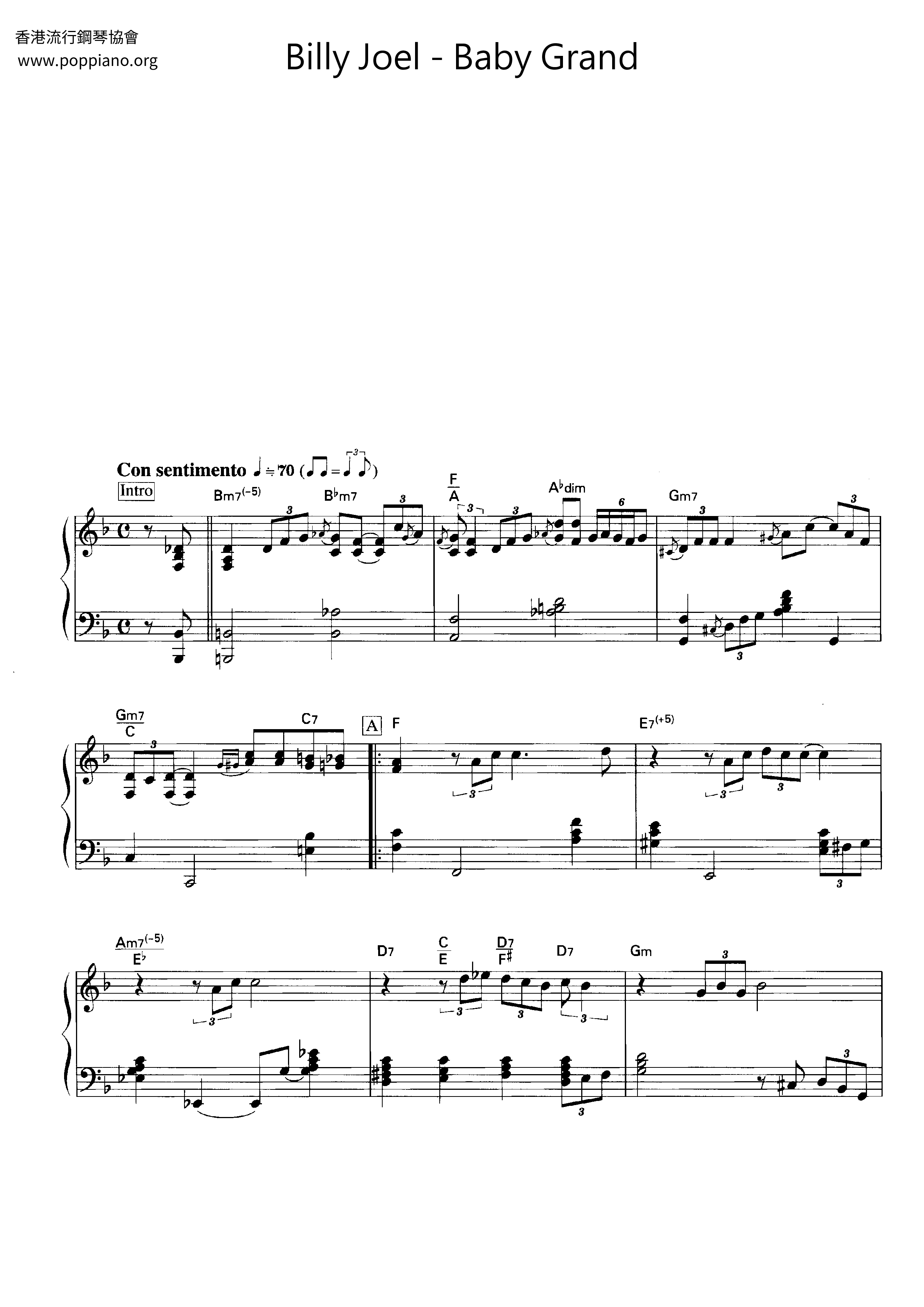 Billy JoelBaby Grand Sheet Music pdf, Free Score Download ★