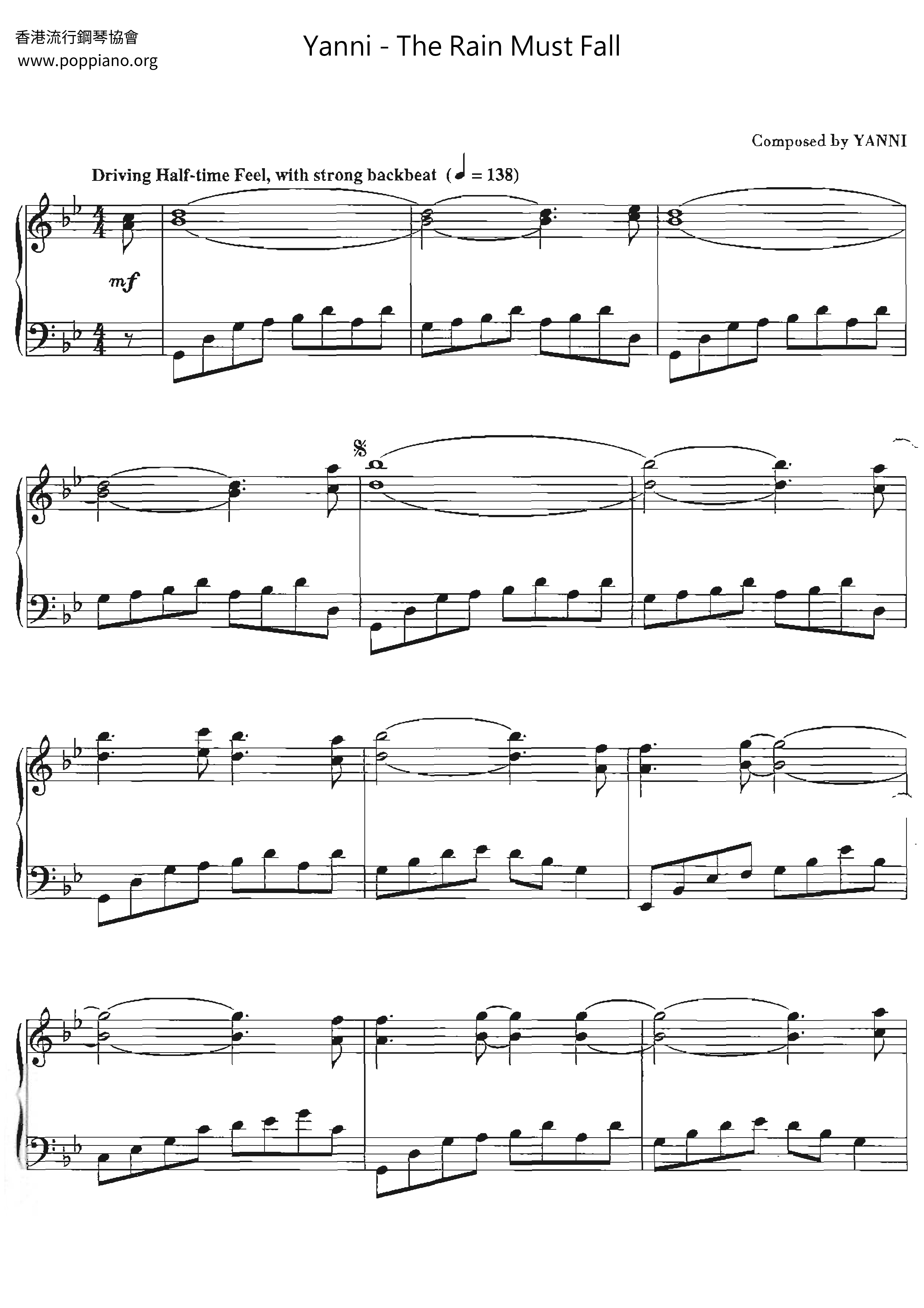 The Rain Must Fall Score