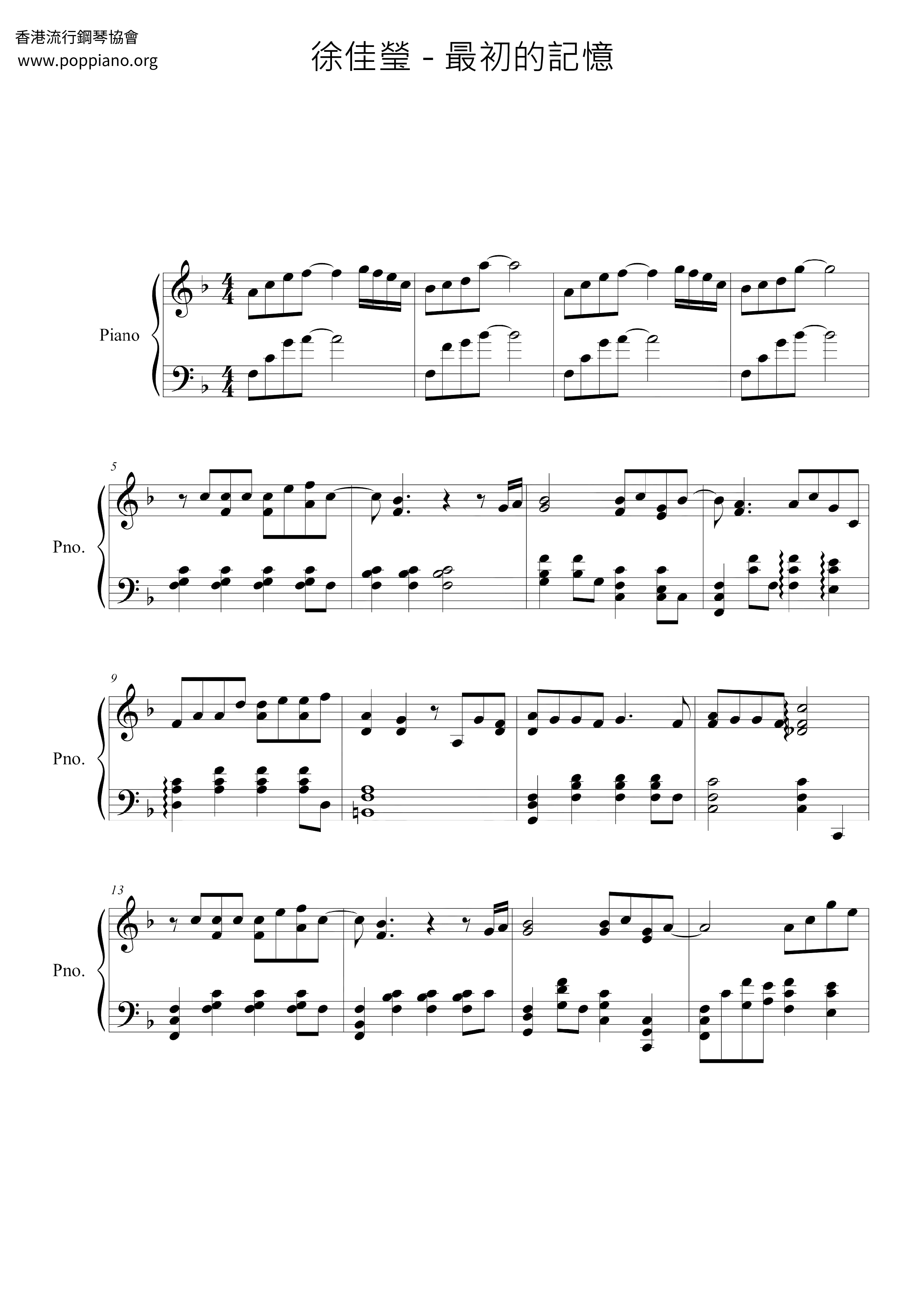 The First Memory Score