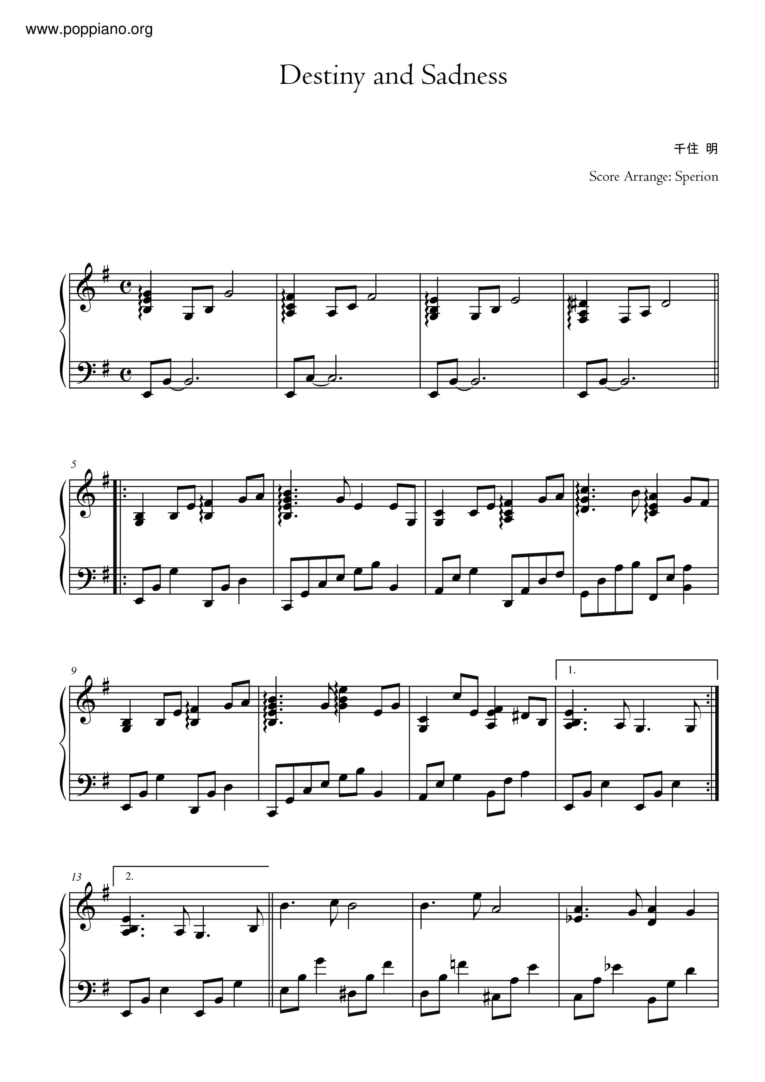There Are Words At The End Score