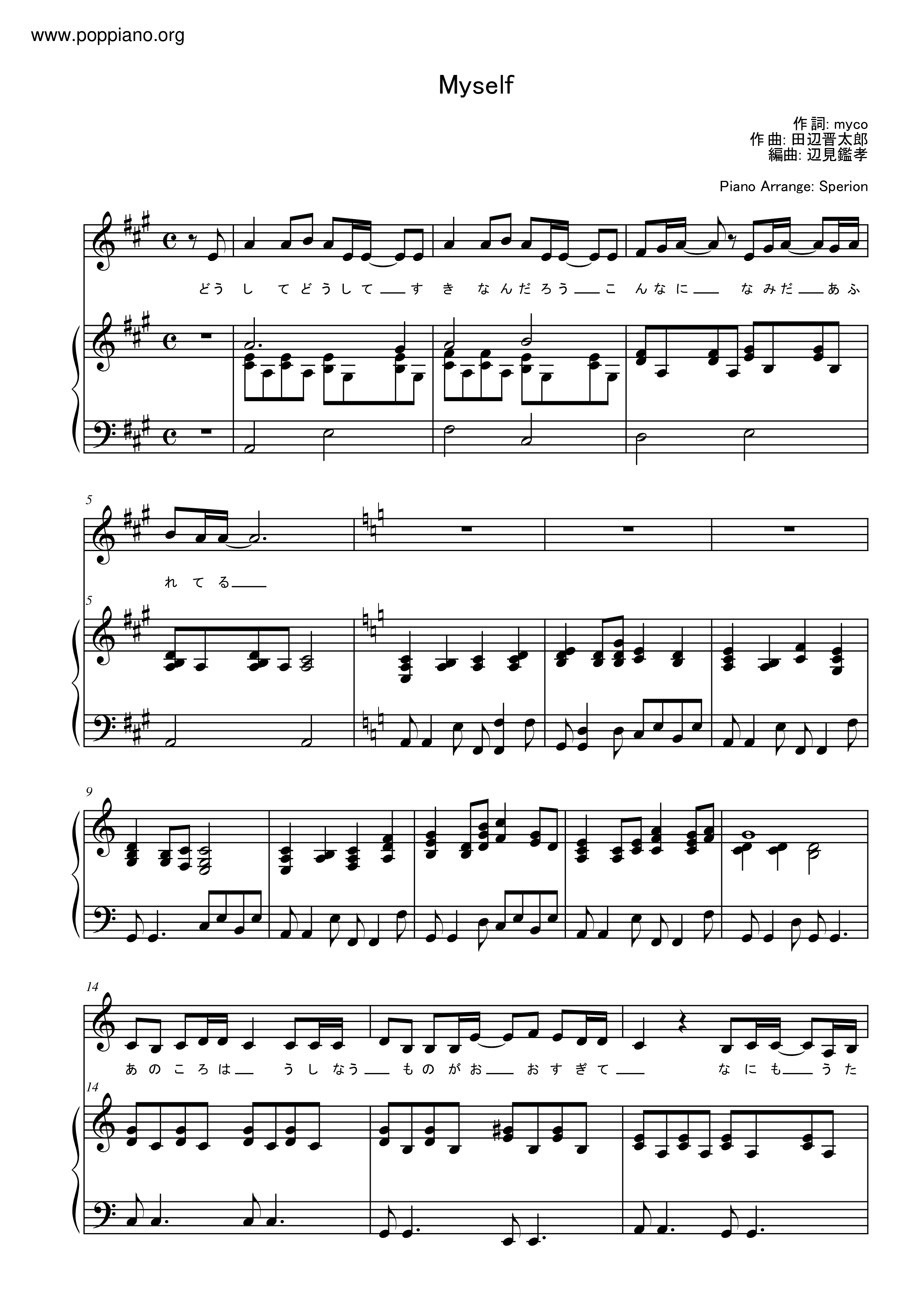 Myself / Changin' My Life (Myco) Score