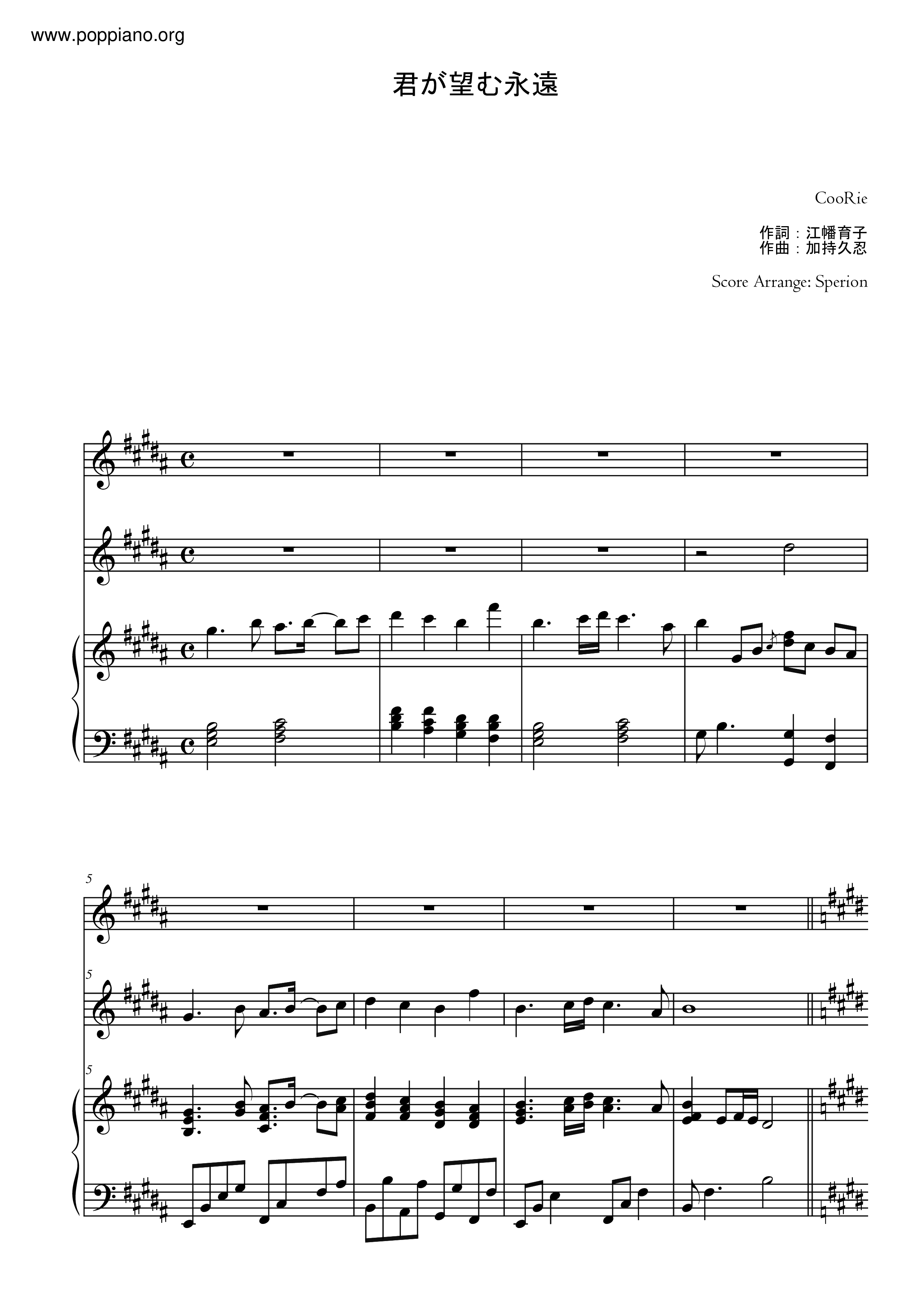 Eternity You Want Score