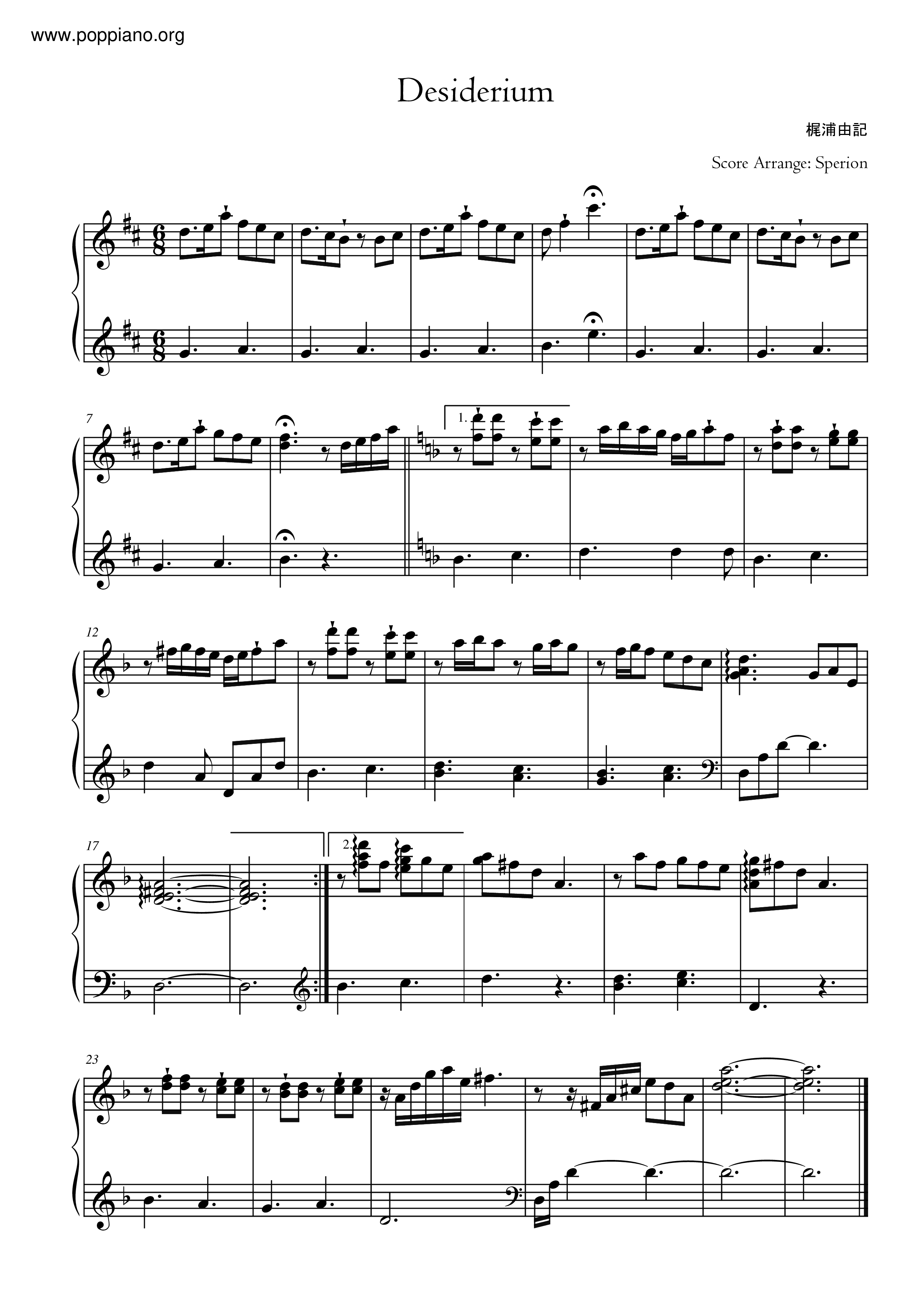 Desiderium Score