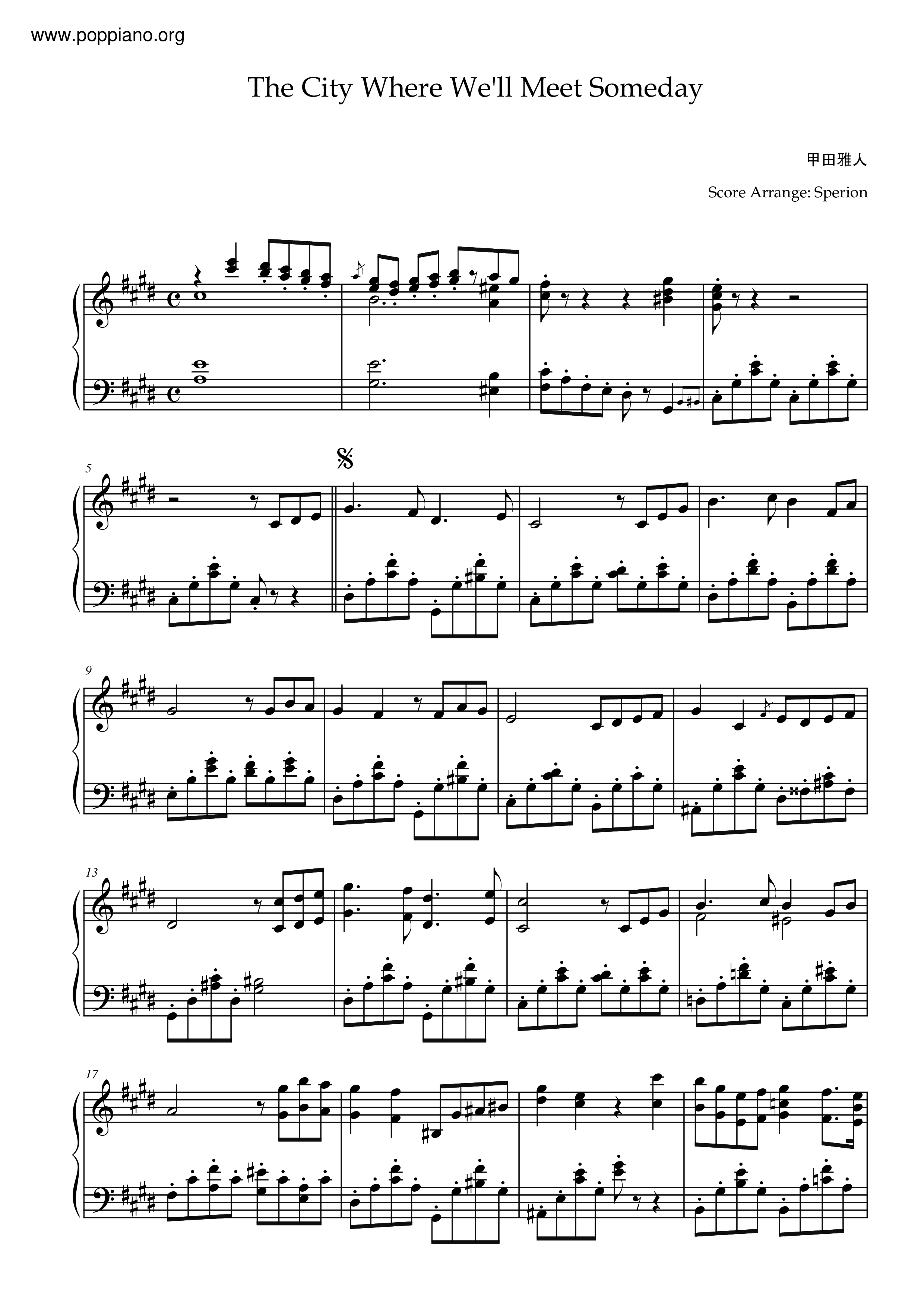 The City Where We'll Meet Someday Score