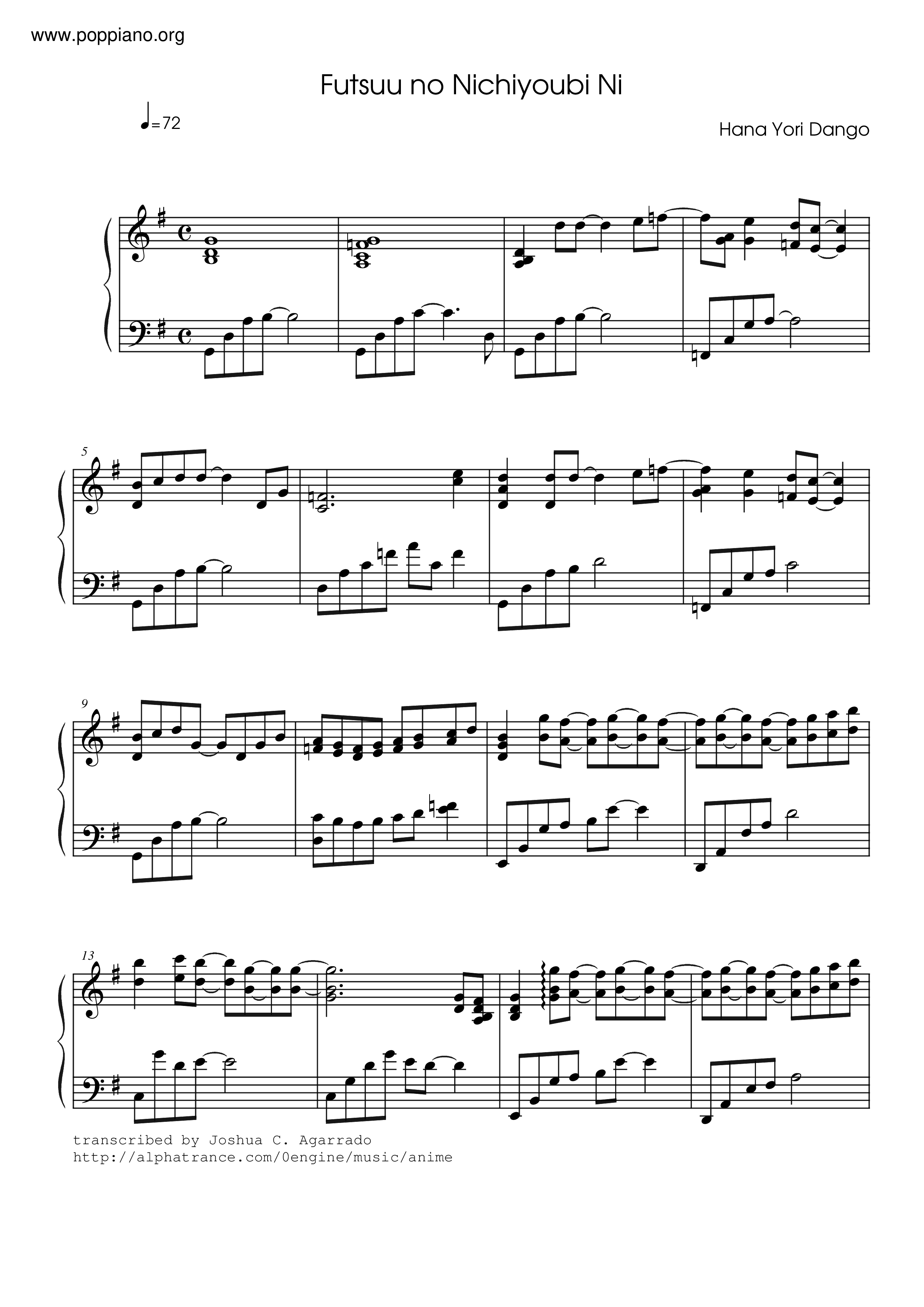 Hana Yori Dango - Futsuu No Nichiyoubi Ni Score