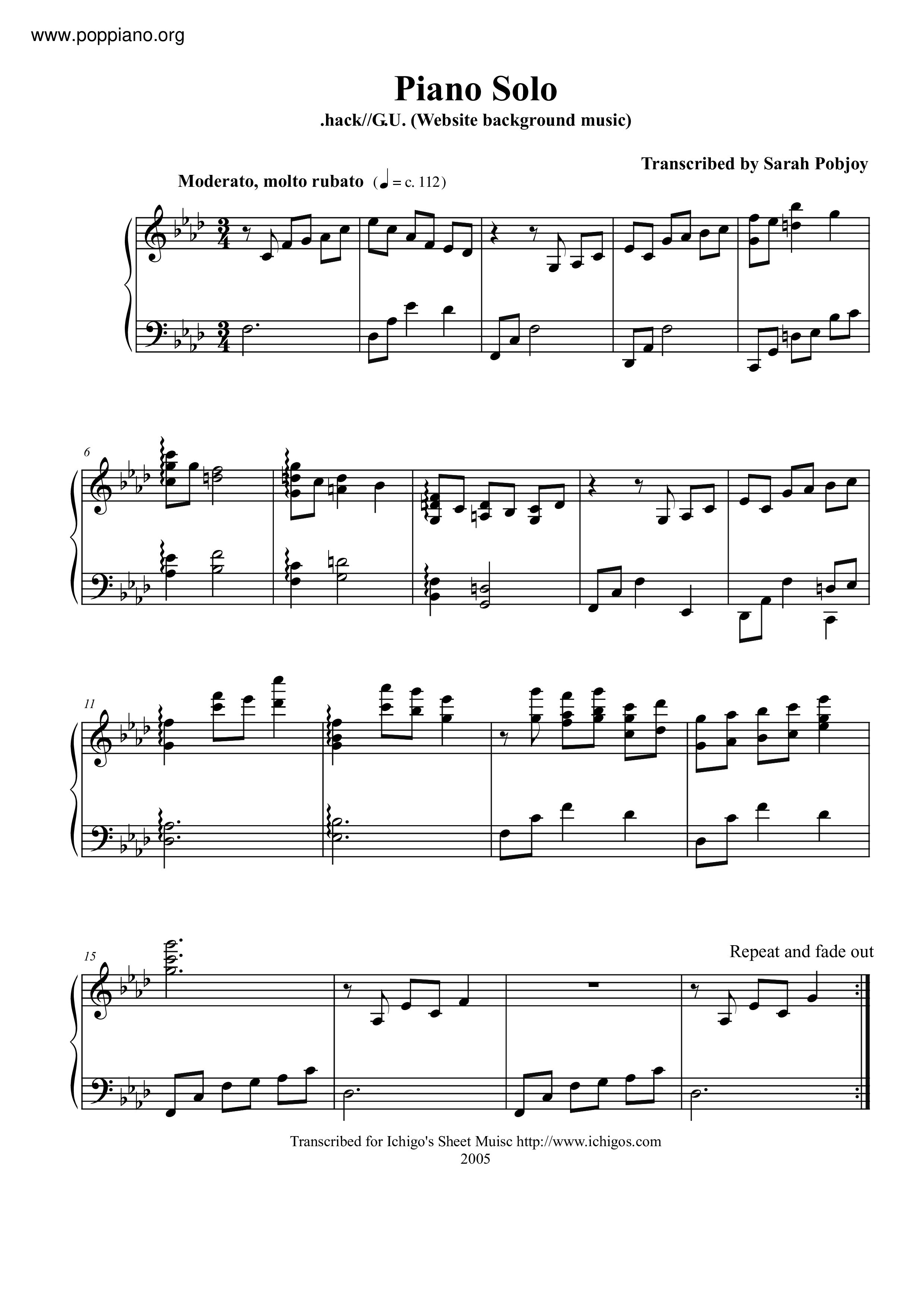 Piano Solo Score
