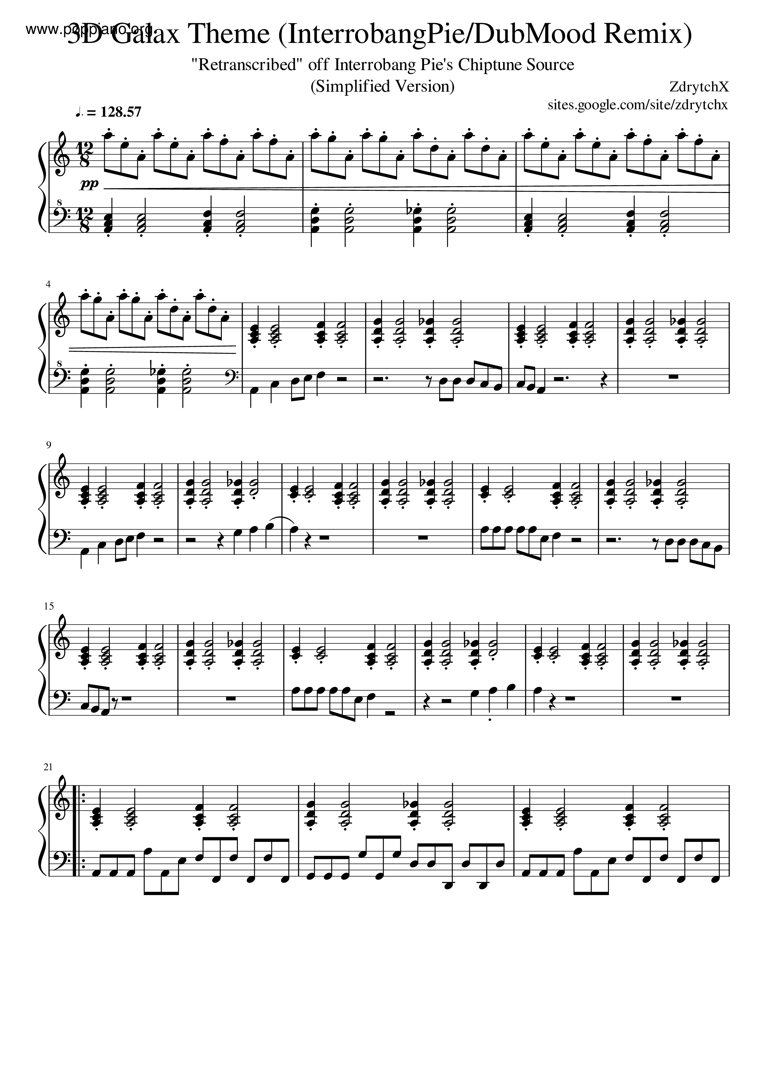 3D Galax Theme Score