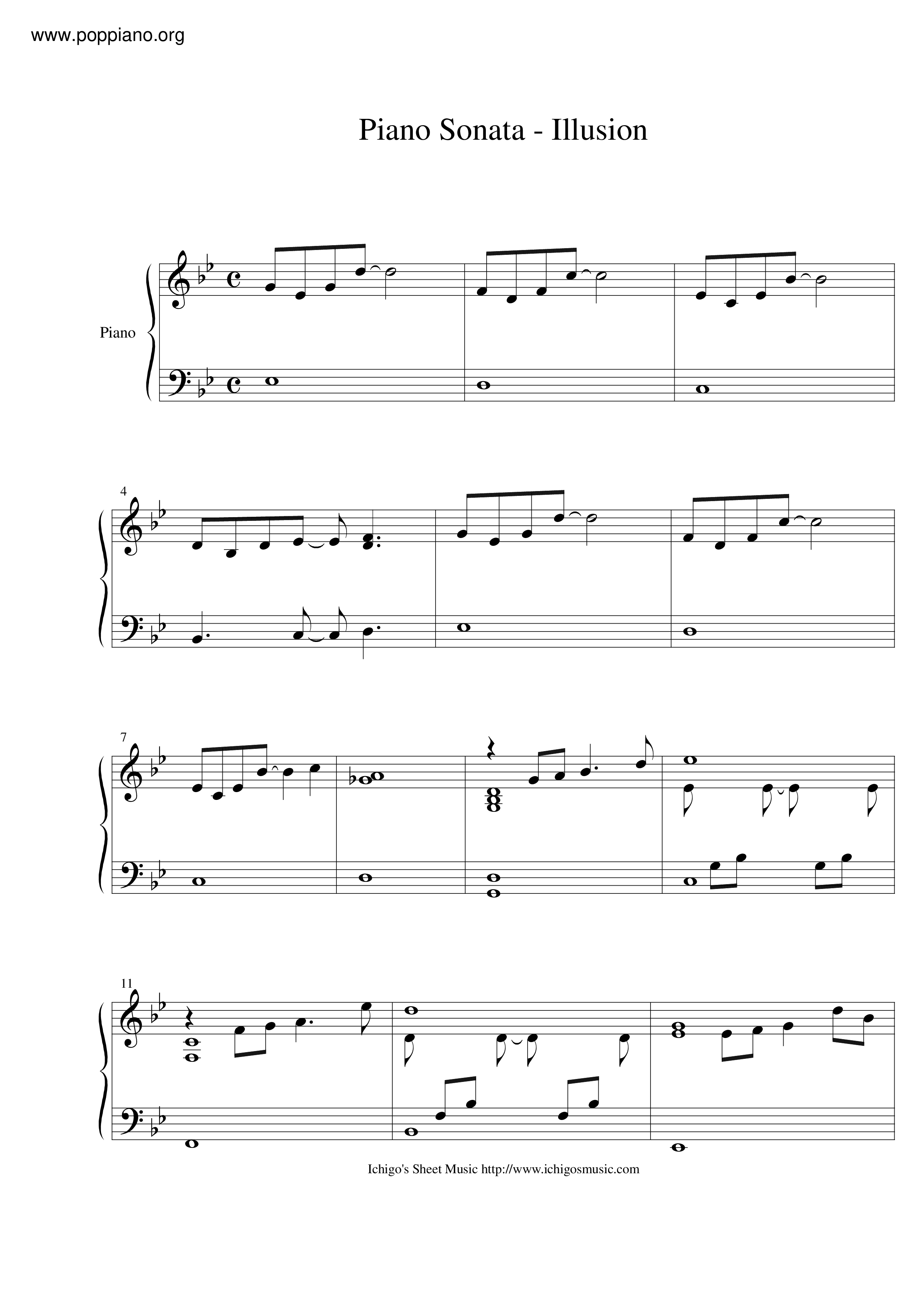 Piano Sonata - Illusion Score