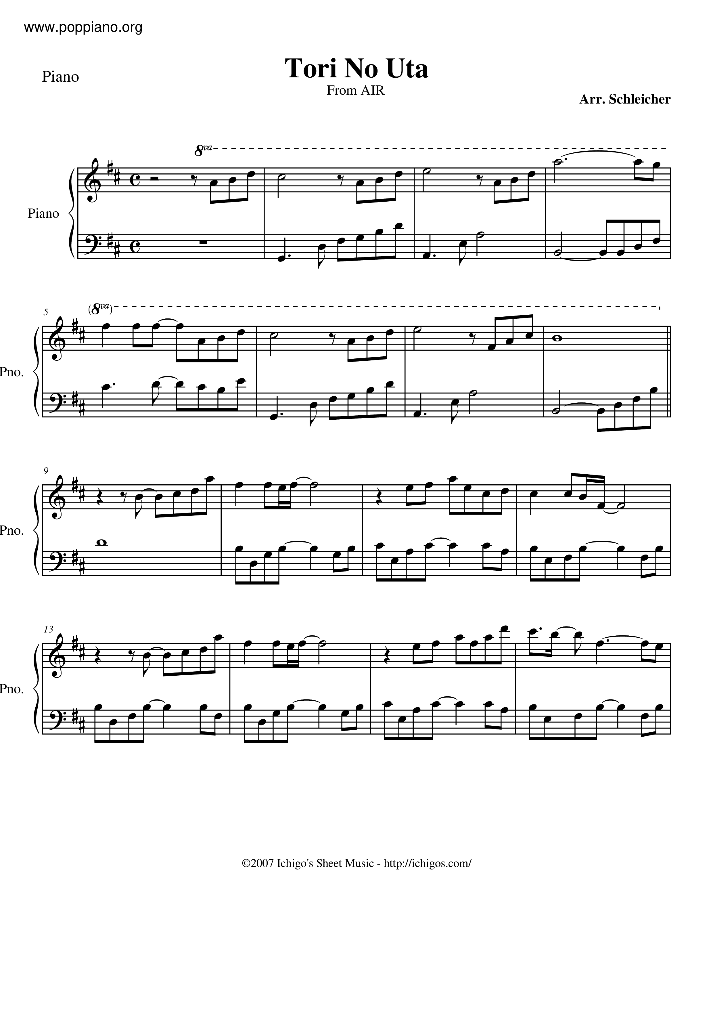 Tori No Uta Score