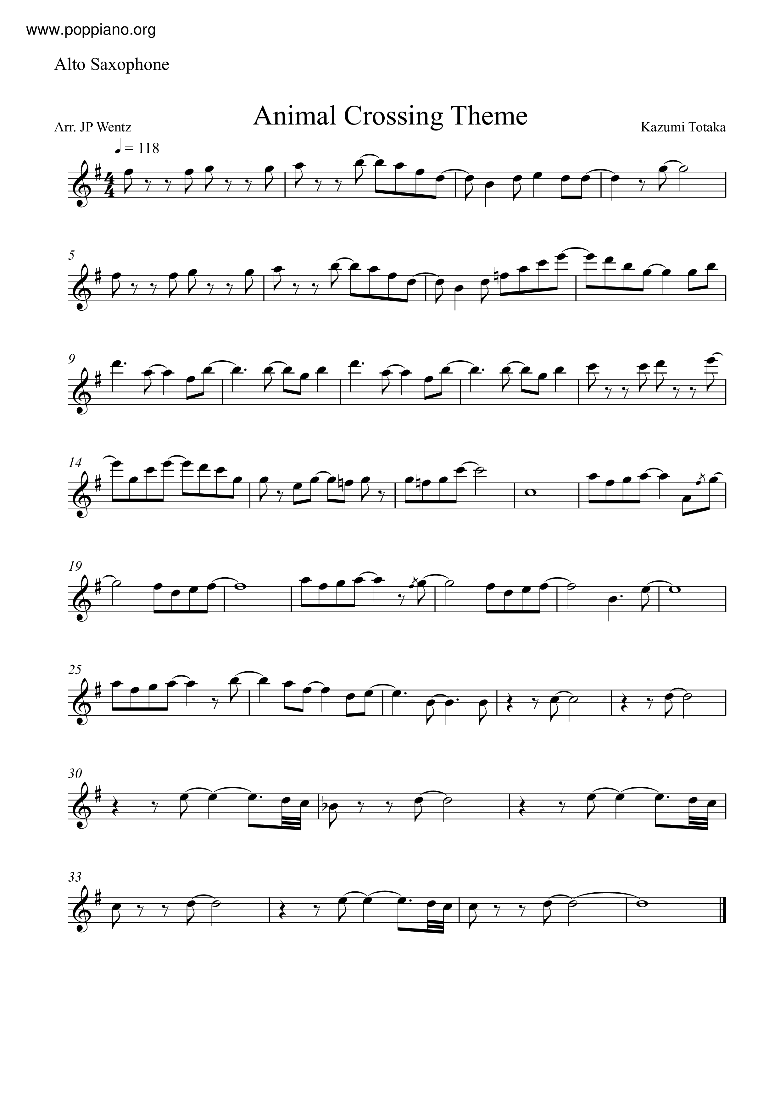 Animal Crossing Theme Score