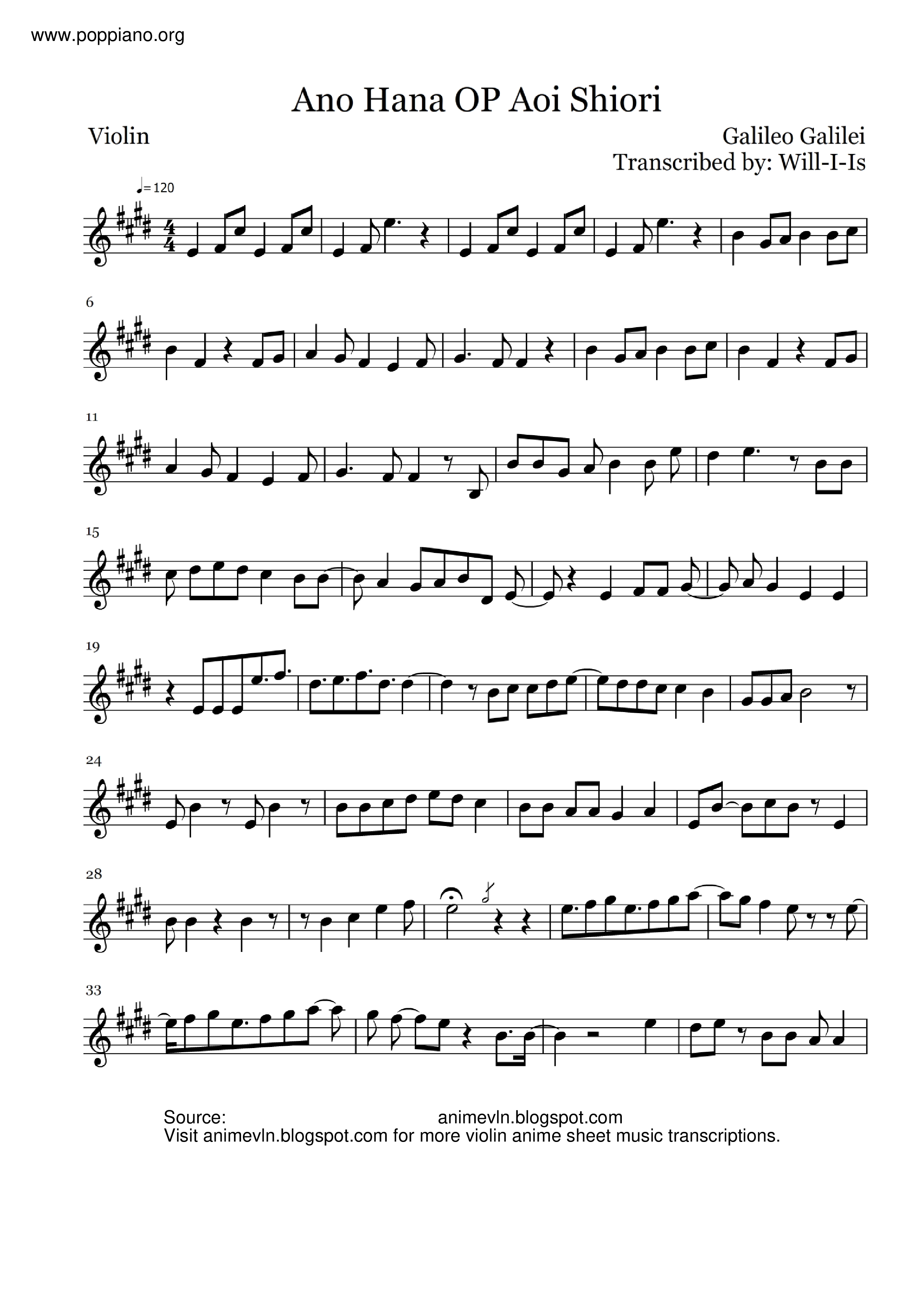 Aoi Shiori Op Score