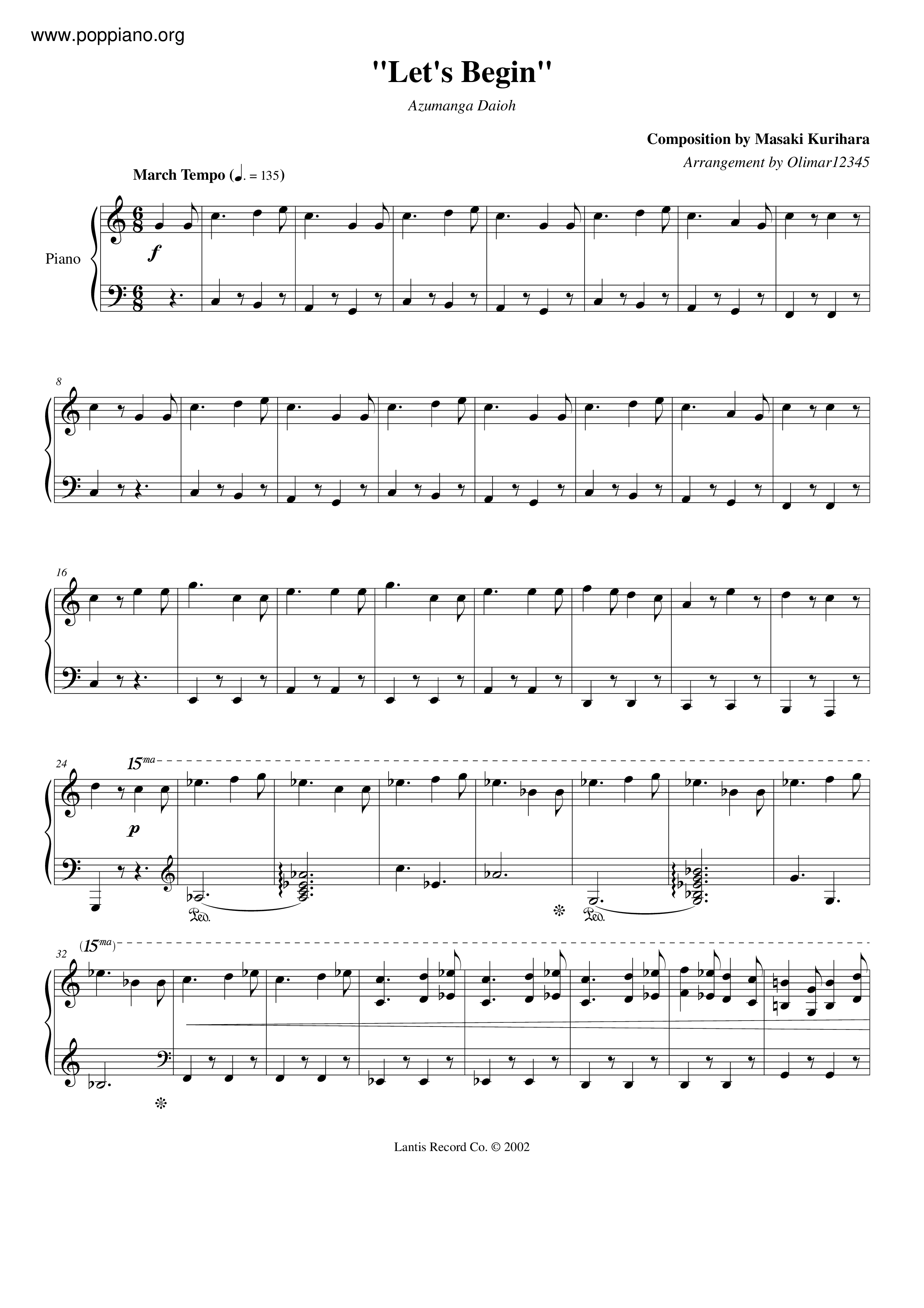Let's Begin Score
