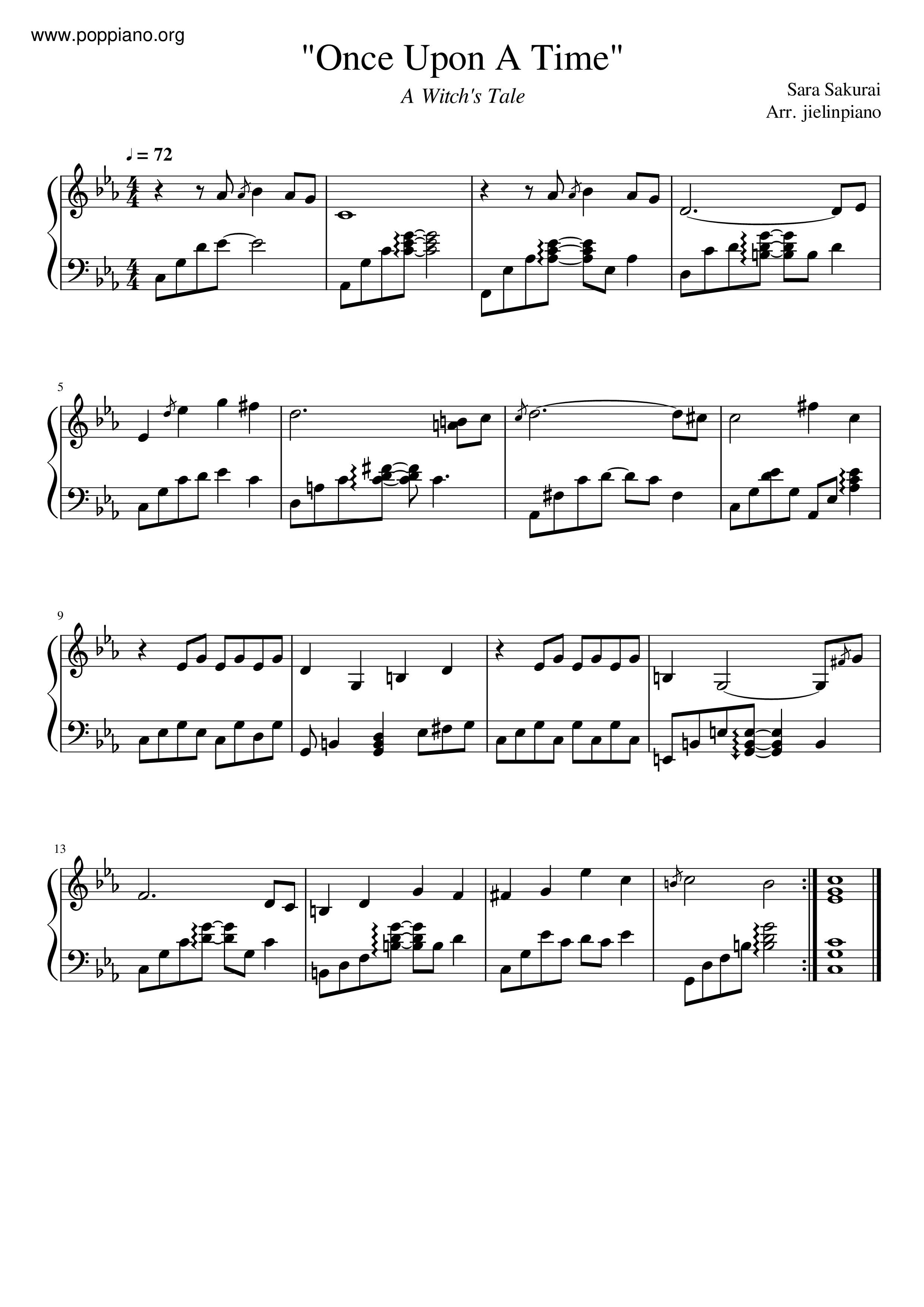 Once Upon A Time - A Witch's Tale Score