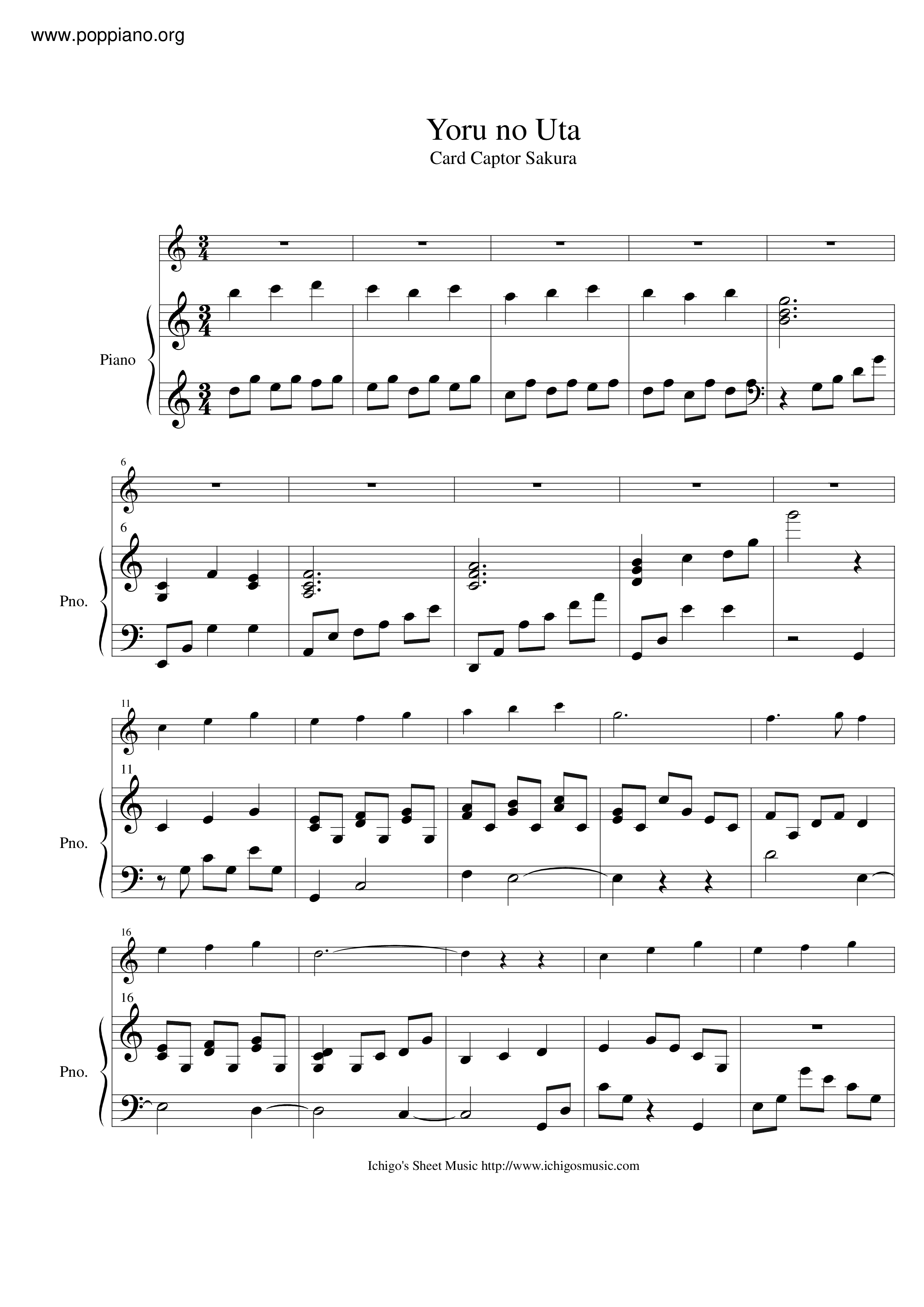 Yoru No Uta Score