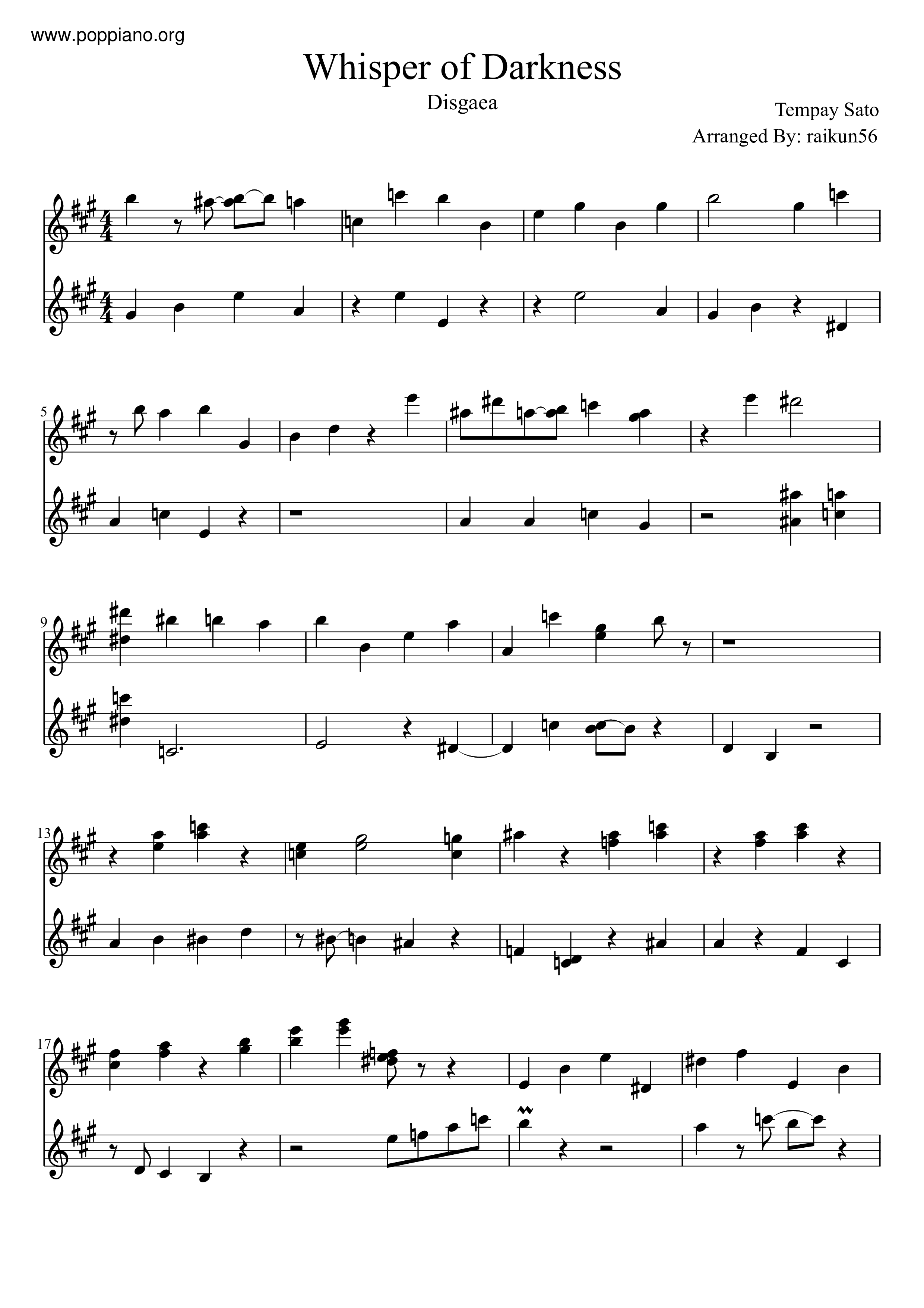 Dark Whisper Score