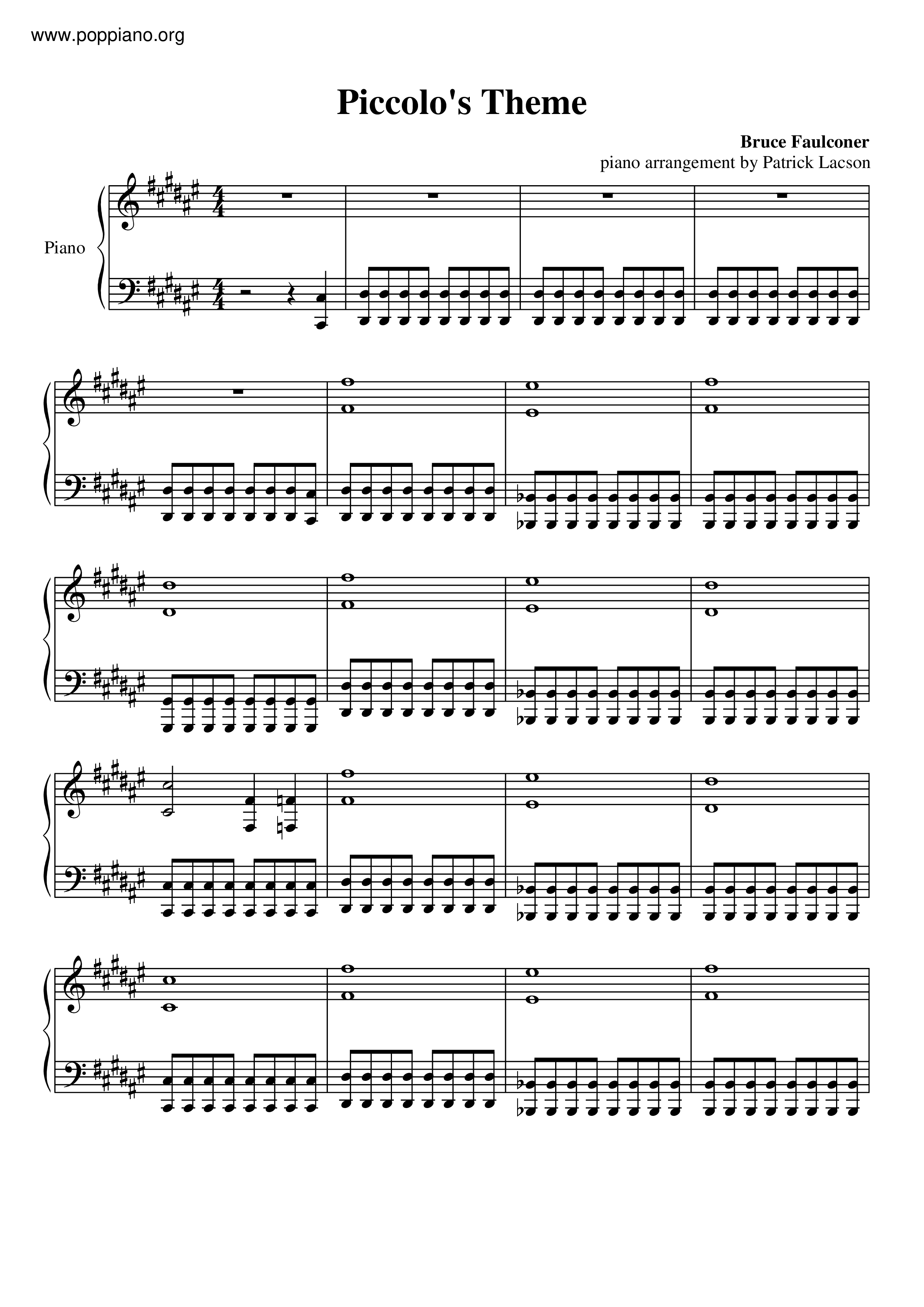 Dragon Ball ZPiccolo's Theme Sheet Music pdf, Free Score Download ★
