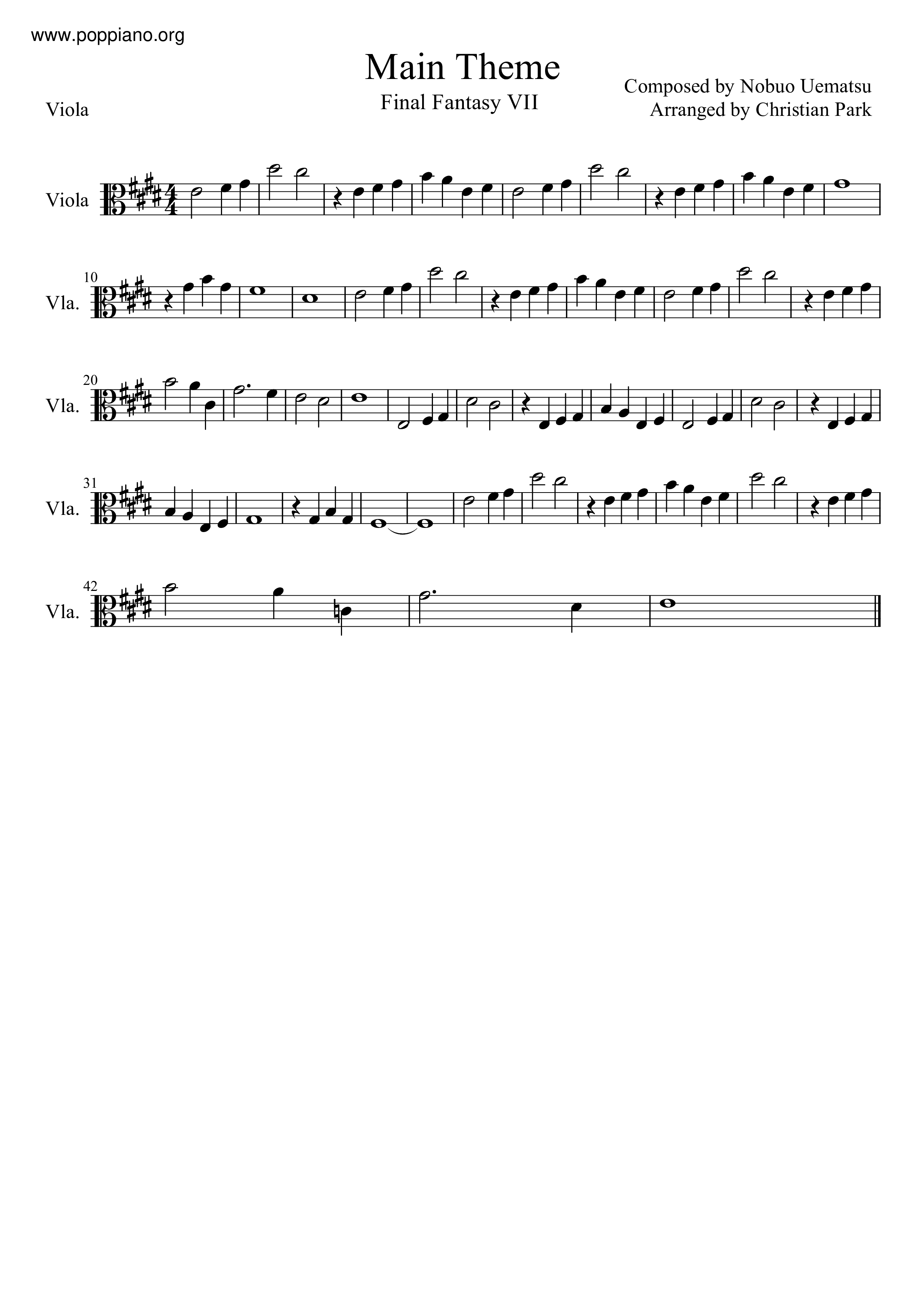 Main Theme Score