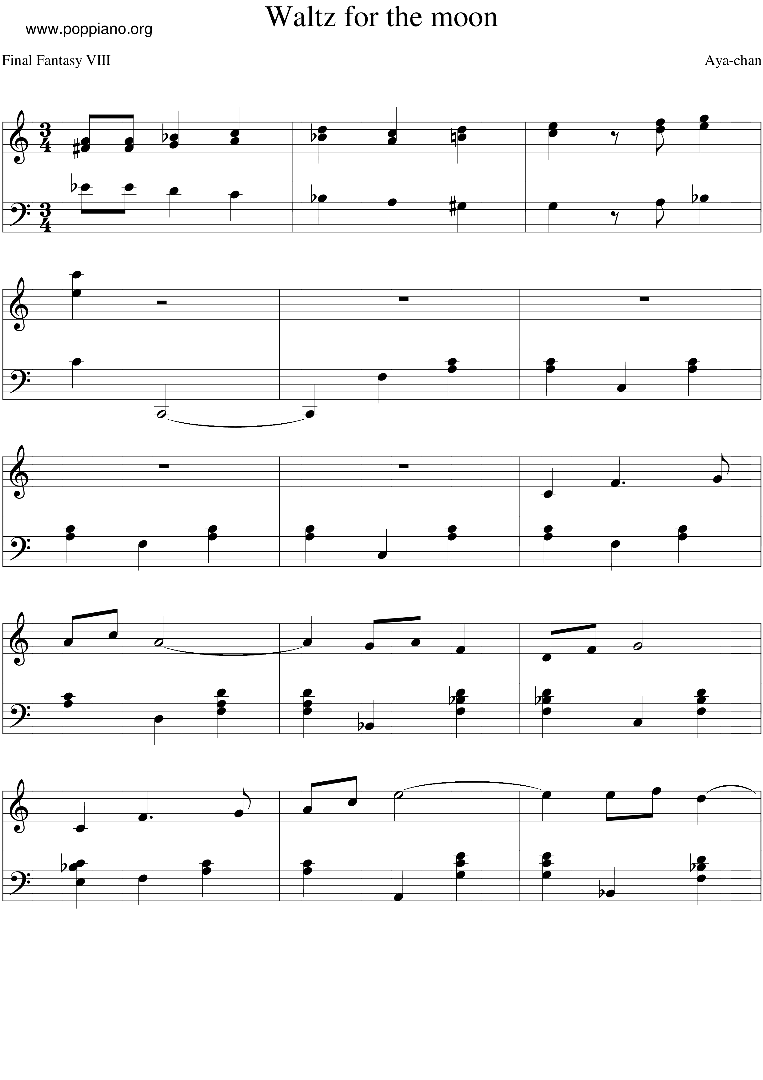 Waltz For The Moon Score