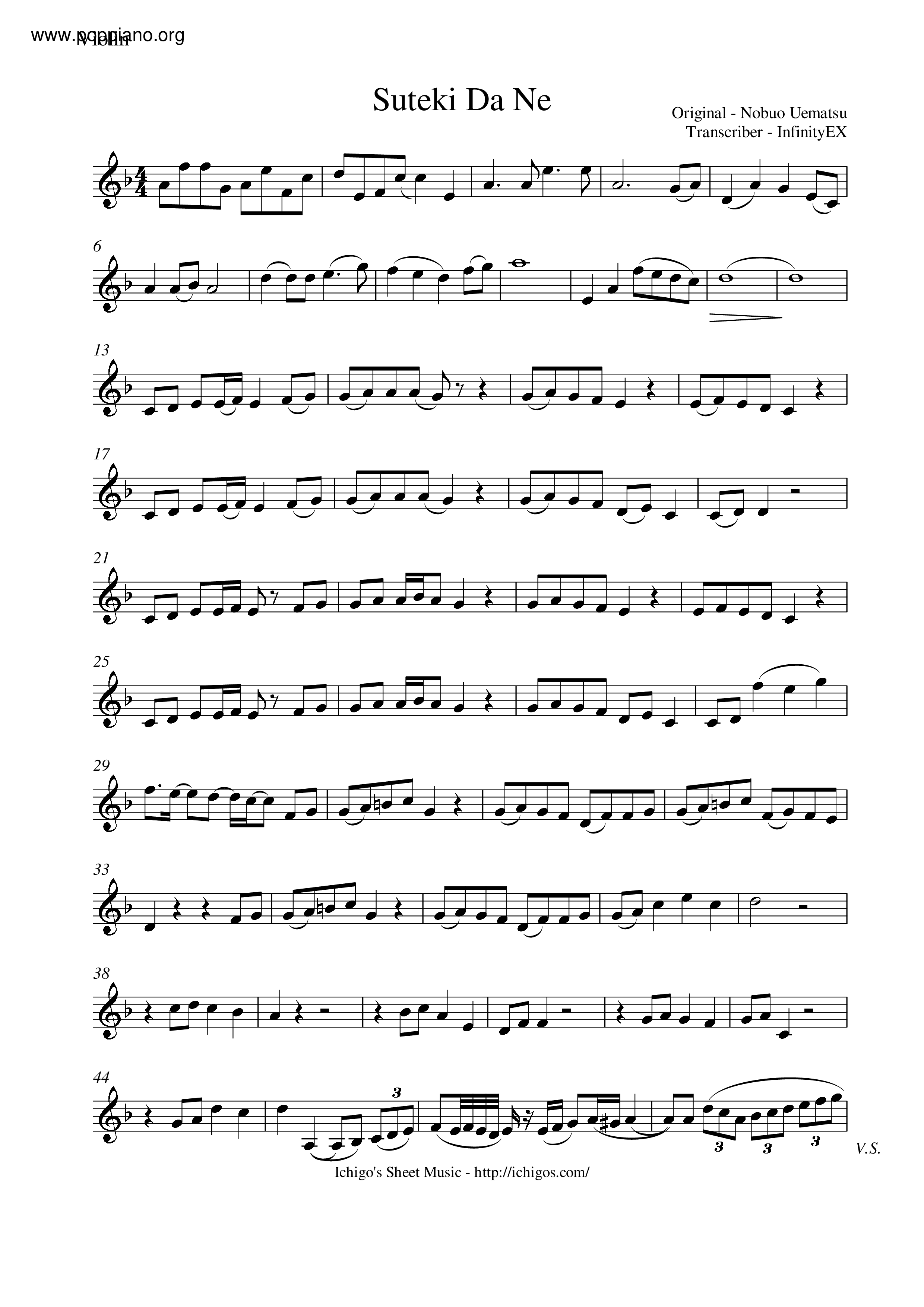 Suteki Da Ne Score