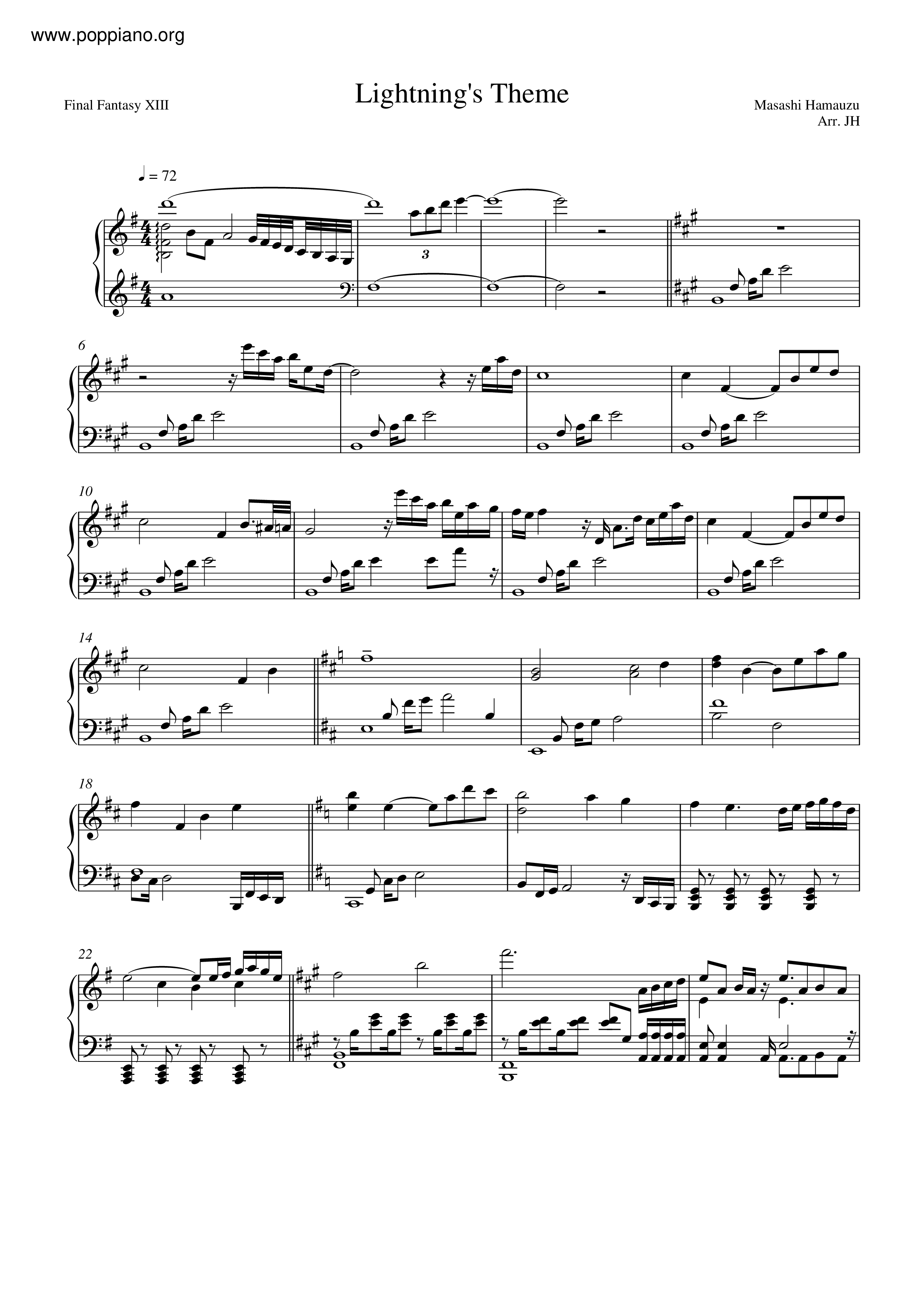 Lightning's Theme Score